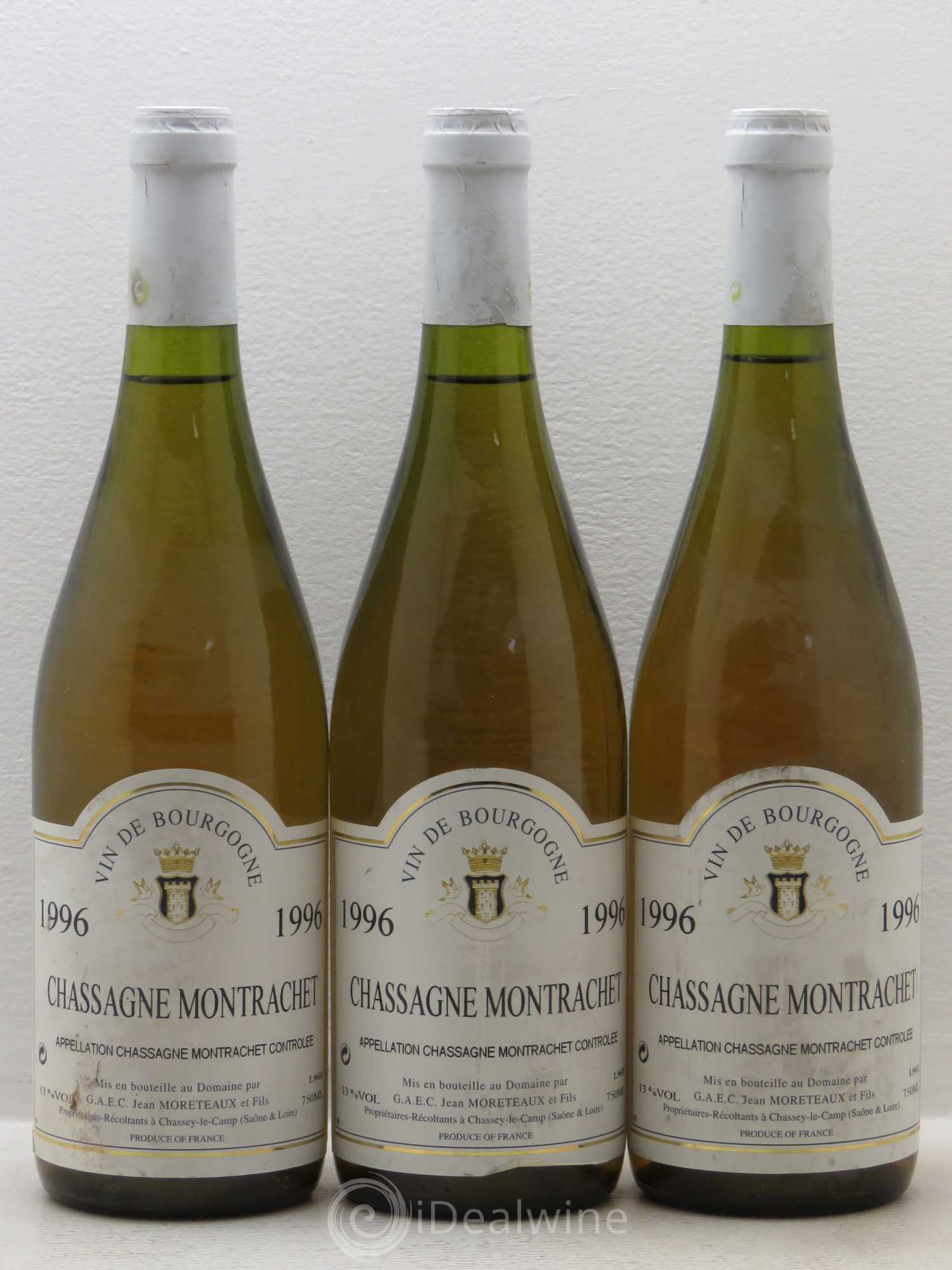 Chassagne-Montrachet Jean Morteaux 1996 - Posten von 3 Flaschen - 0