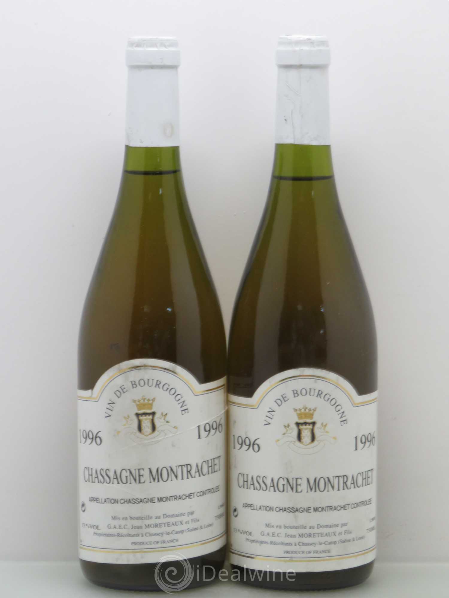 Chassagne-Montrachet Jean Moreteaux 1996 - Lot de 2 bouteilles - 0