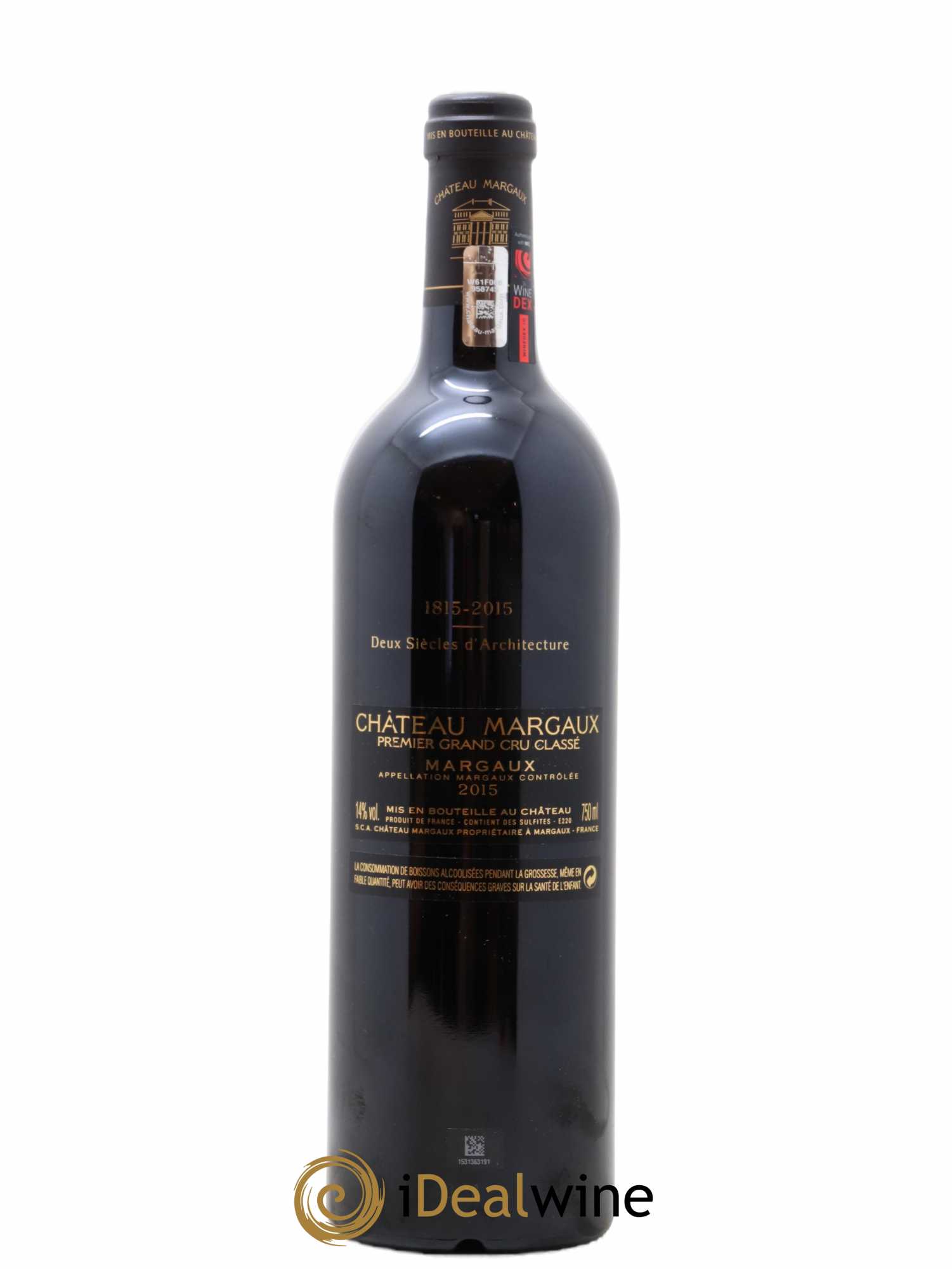 Château Margaux 1er Grand Cru Classé 2015 - Lot de 1 bouteille - 1