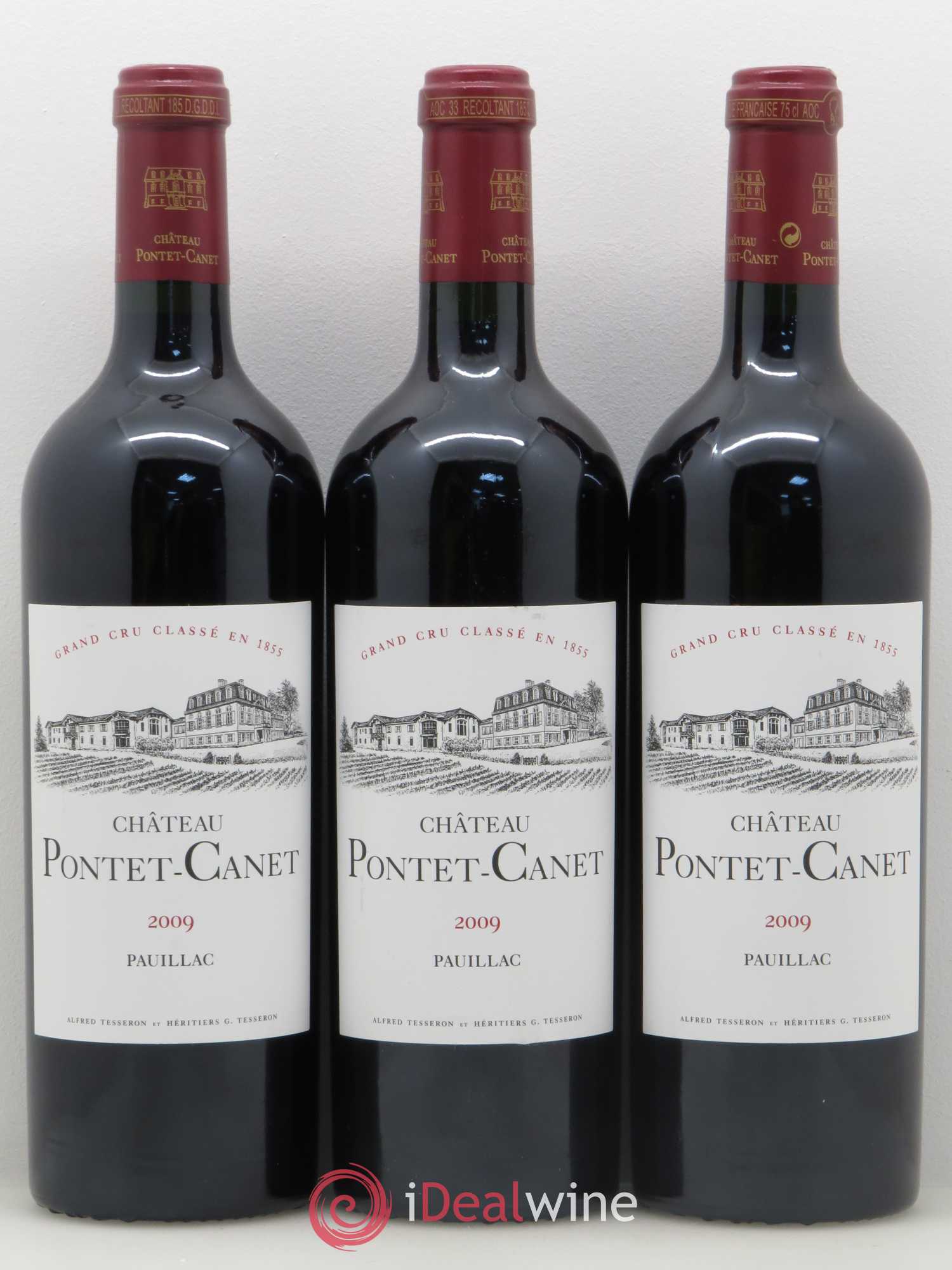 Château Pontet Canet 5ème Grand Cru Classé 2009 - Lot de 3 bouteilles - 0