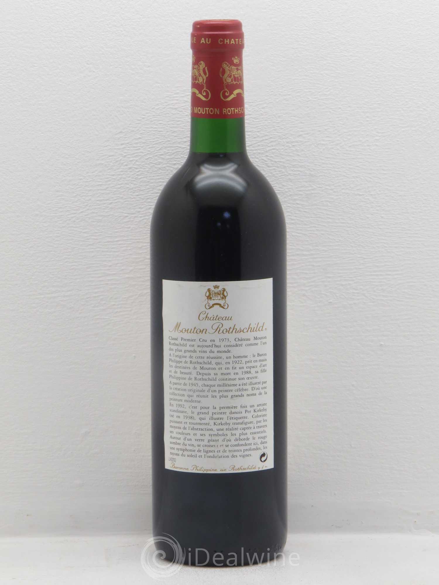 Château Mouton Rothschild 1er Grand Cru Classé 1992 - Lot de 1 bouteille - 1