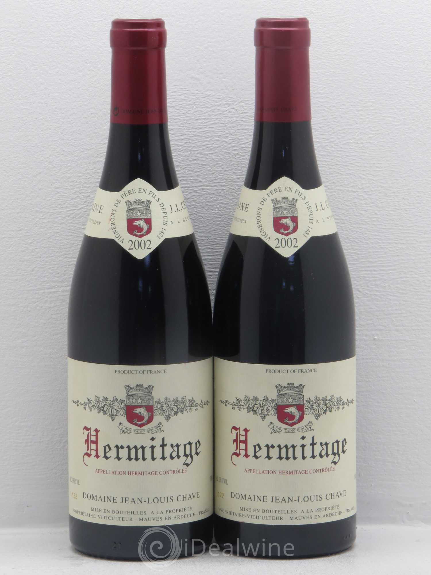 Hermitage Jean-Louis Chave 2002 - Lot de 2 bouteilles - 0