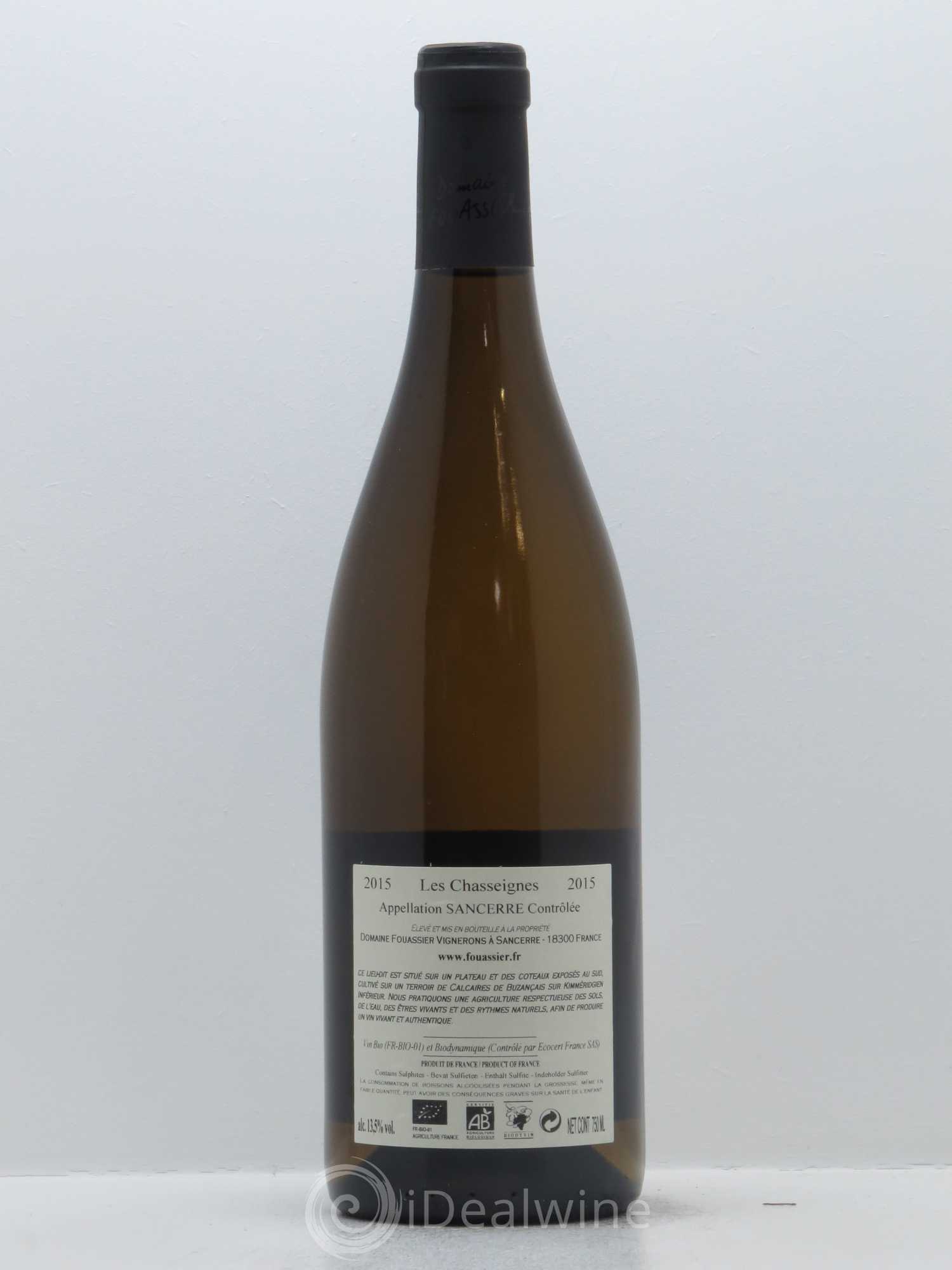 Sancerre Les Chasseignes Fouassier (Domaine) 2015 - Lot de 1 bouteille - 1