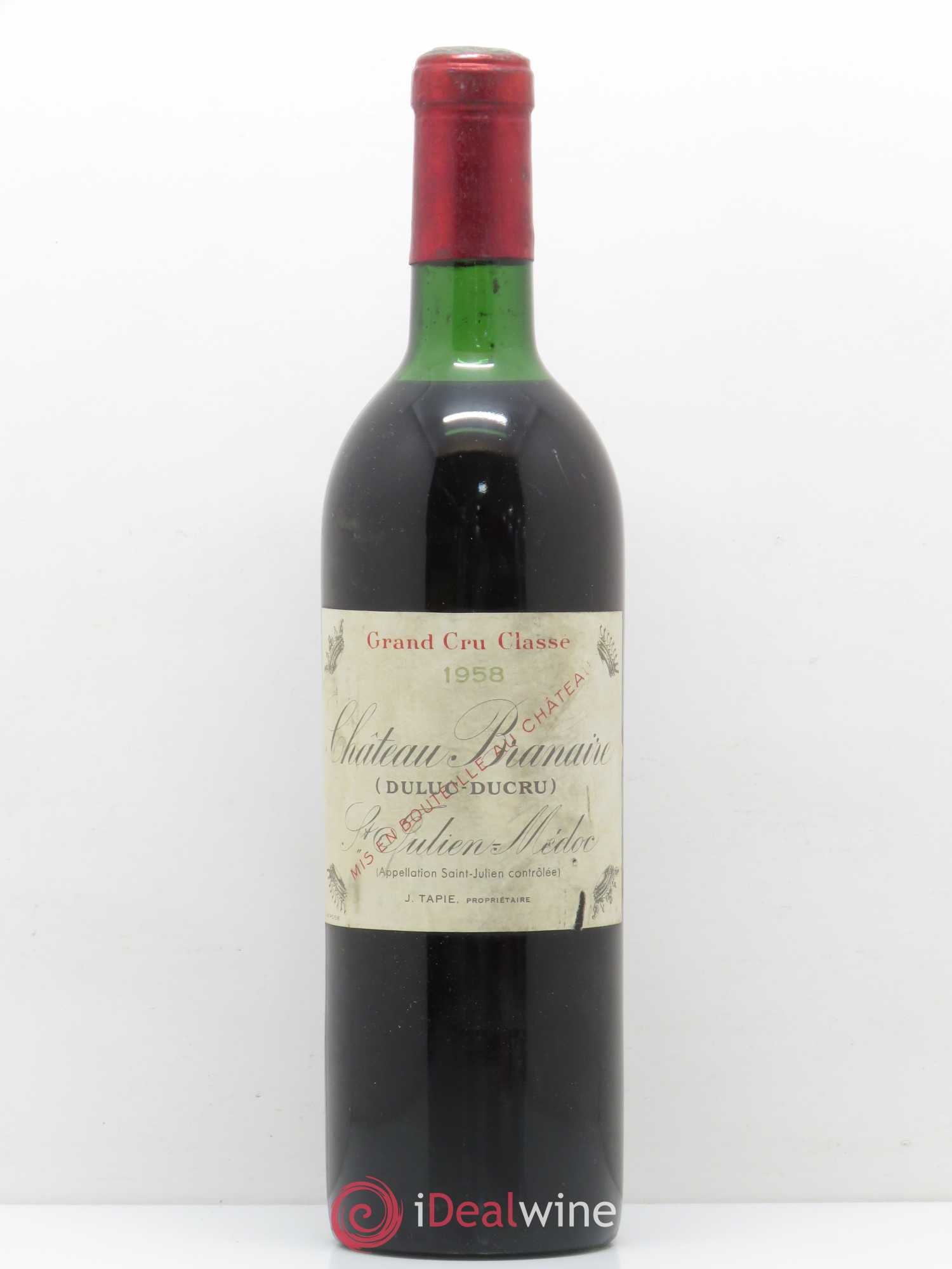 Château Branaire Ducru 4ème Grand Cru Classé 1958 - Lot de 1 bouteille - 0