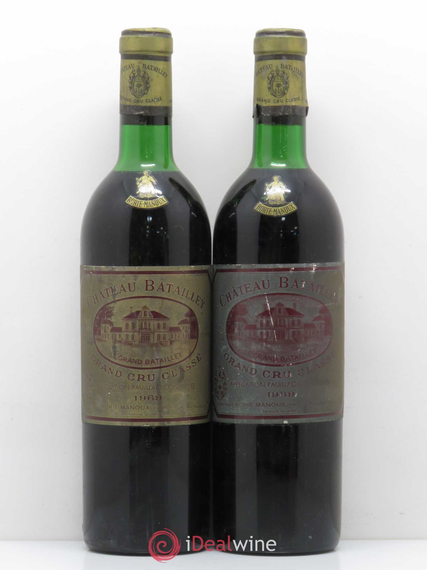 Château Batailley 5ème Grand Cru Classé 1969 - Lot de 2 bouteilles - 0