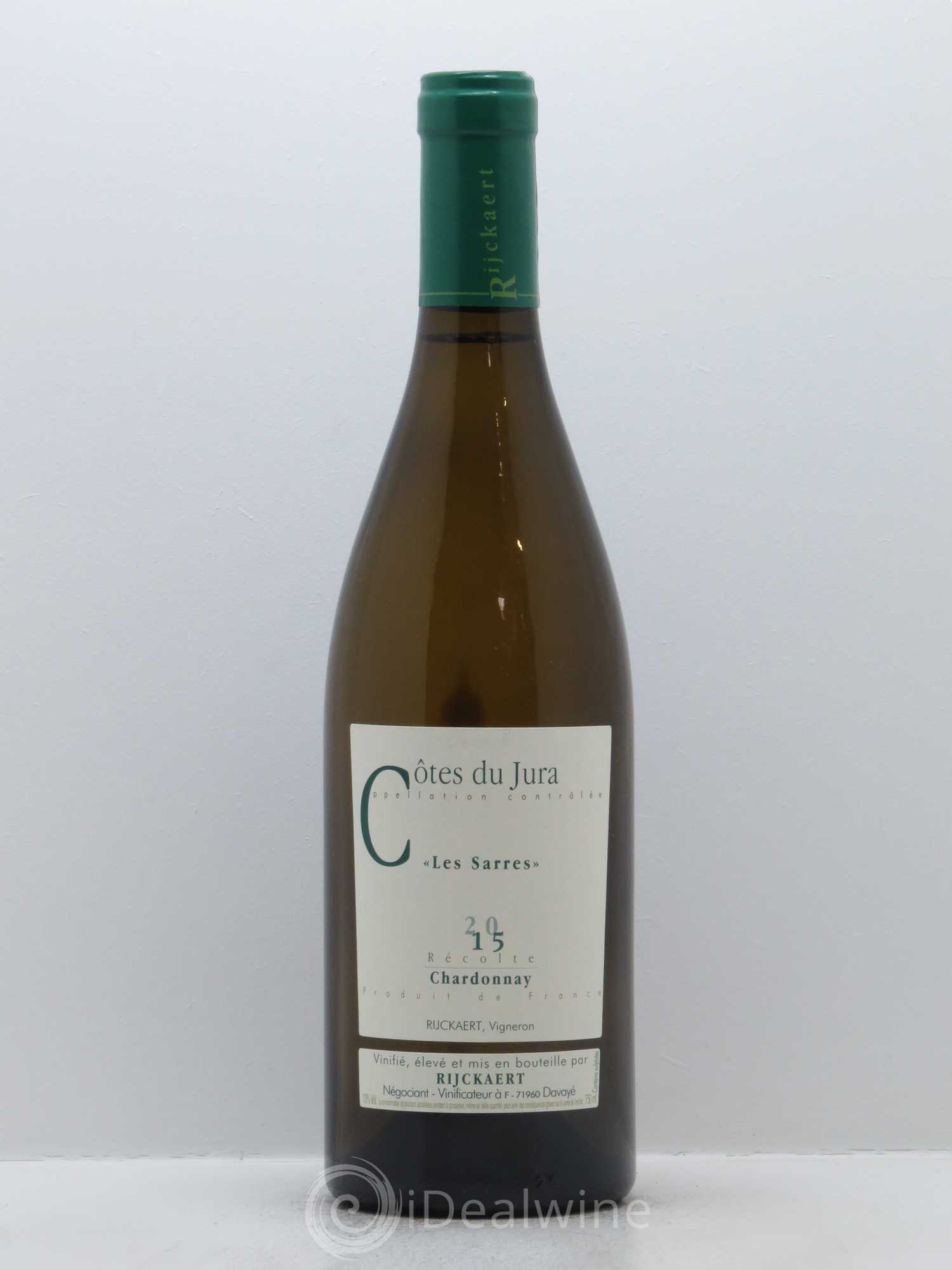Côtes du Jura Chardonnay Les Sarres Rijckaert 2015 - Lot de 1 bouteille - 0
