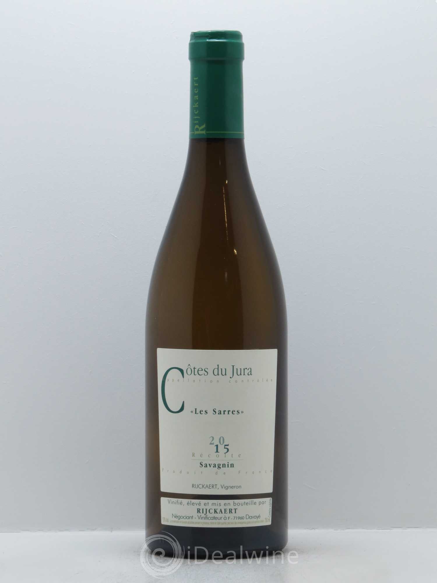 Côtes du Jura Savagnin Les Sarres Rijckaert 2015 - Lot de 1 bouteille - 0