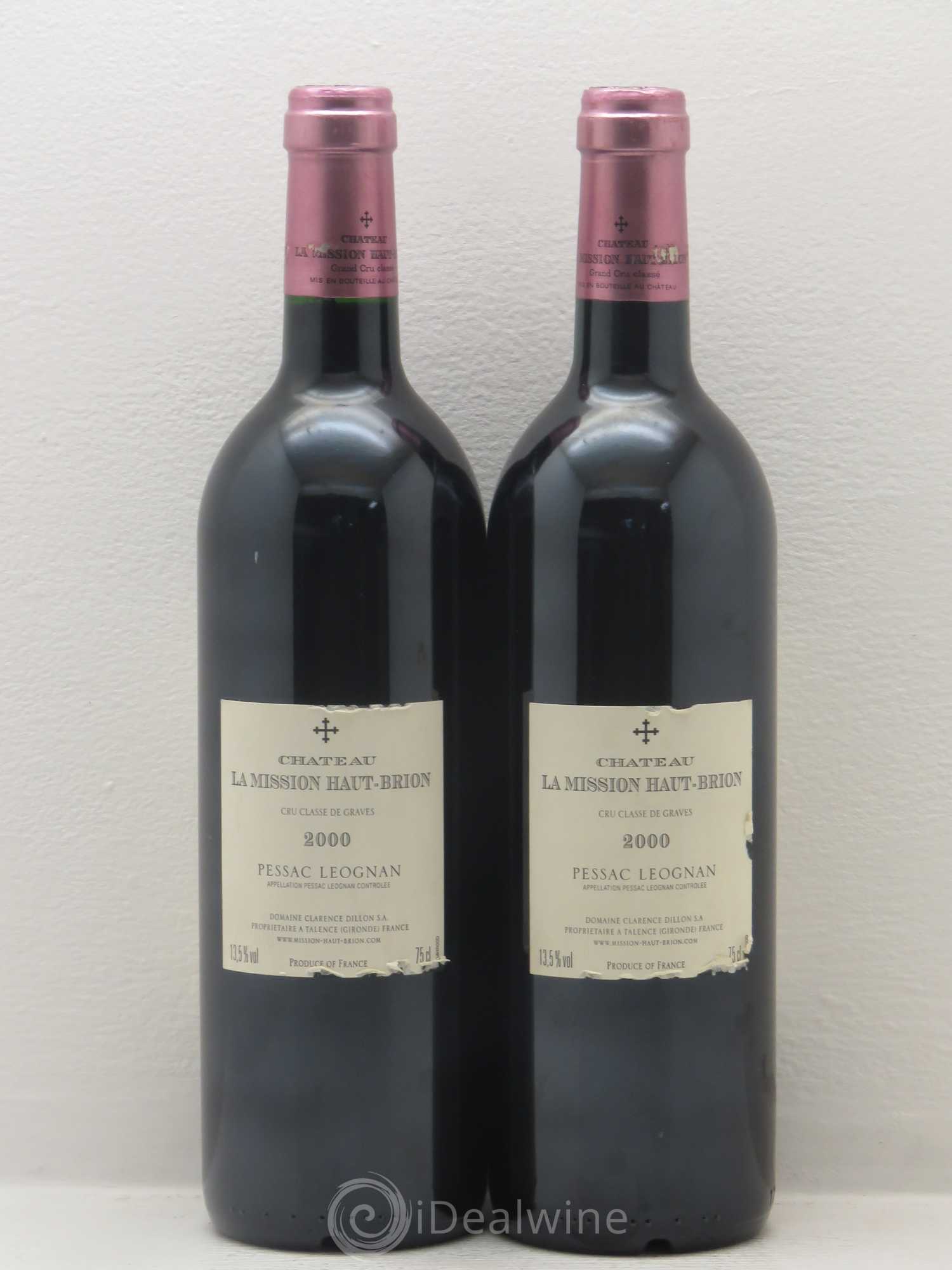 Château la Mission Haut-Brion Cru Classé de Graves 2000 - Lot de 2 bouteilles - 1