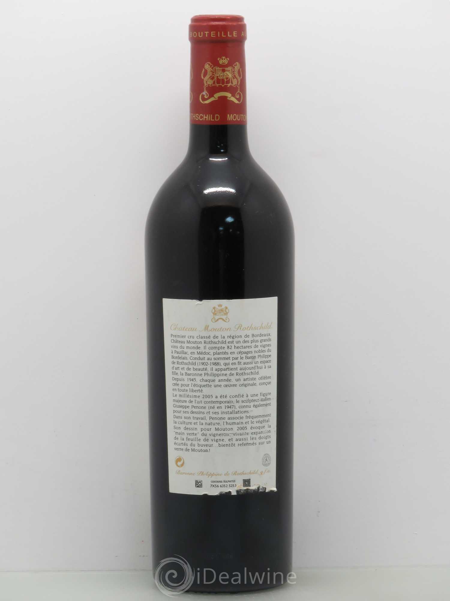 Château Mouton Rothschild 1er Grand Cru Classé 2005 - Lot de 1 bouteille - 1
