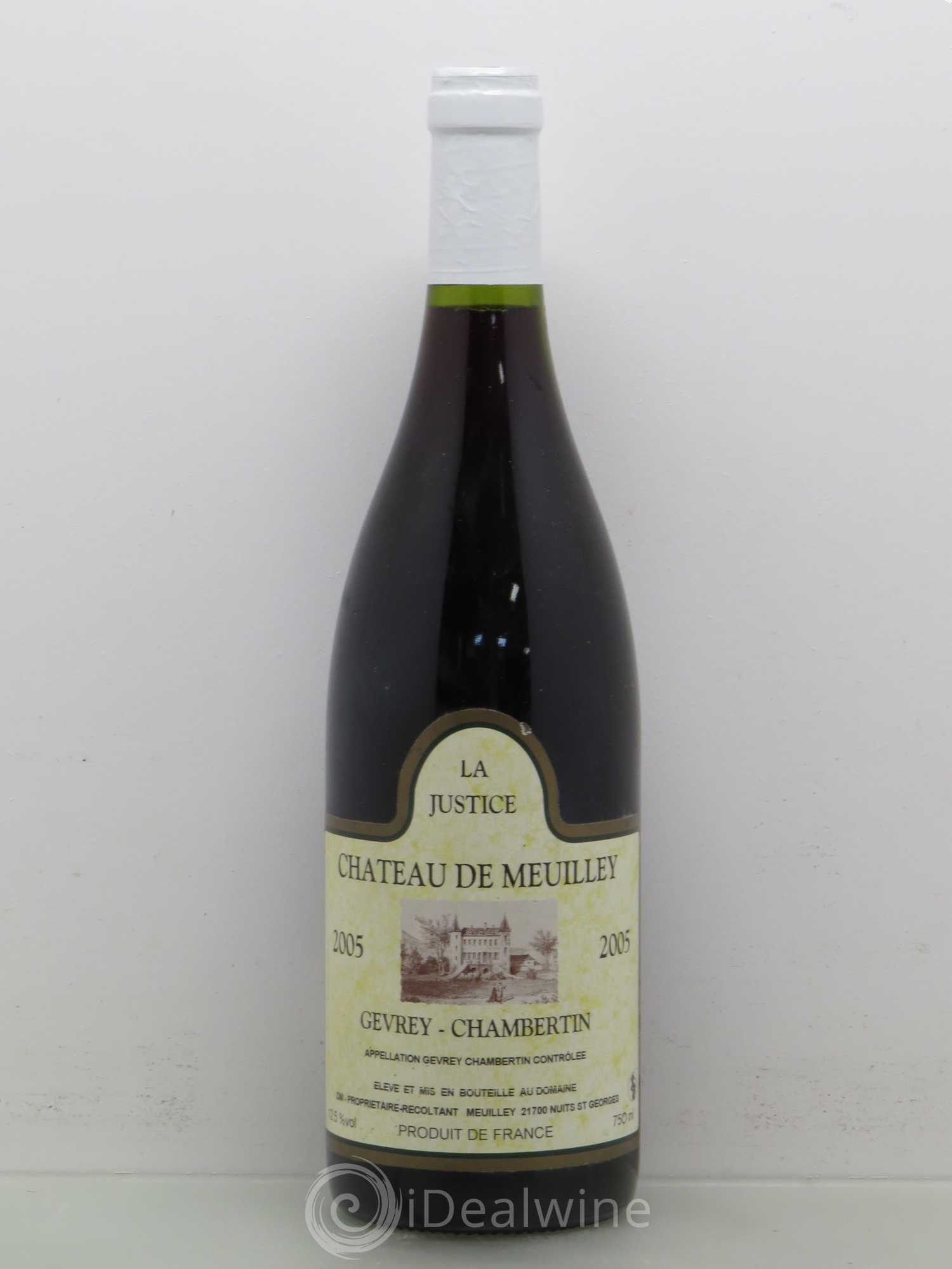 Gevrey-Chambertin La Justice Château De Meuilley 2005 - Lot de 1 bouteille - 0