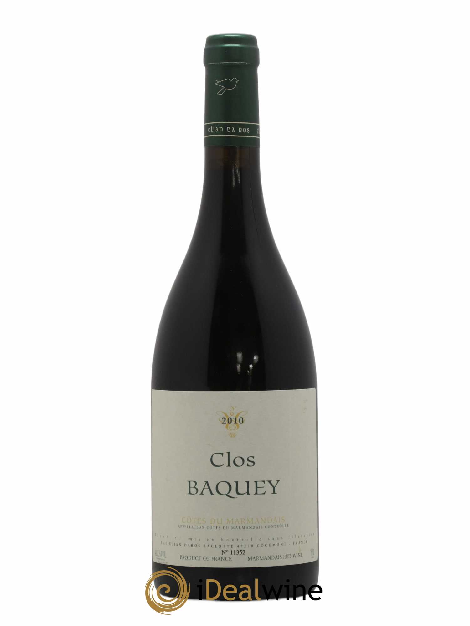 Côtes du Marmandais Clos Baquey Elian Da Ros (Domaine) 2010 - Lot de 1 bouteille - 0