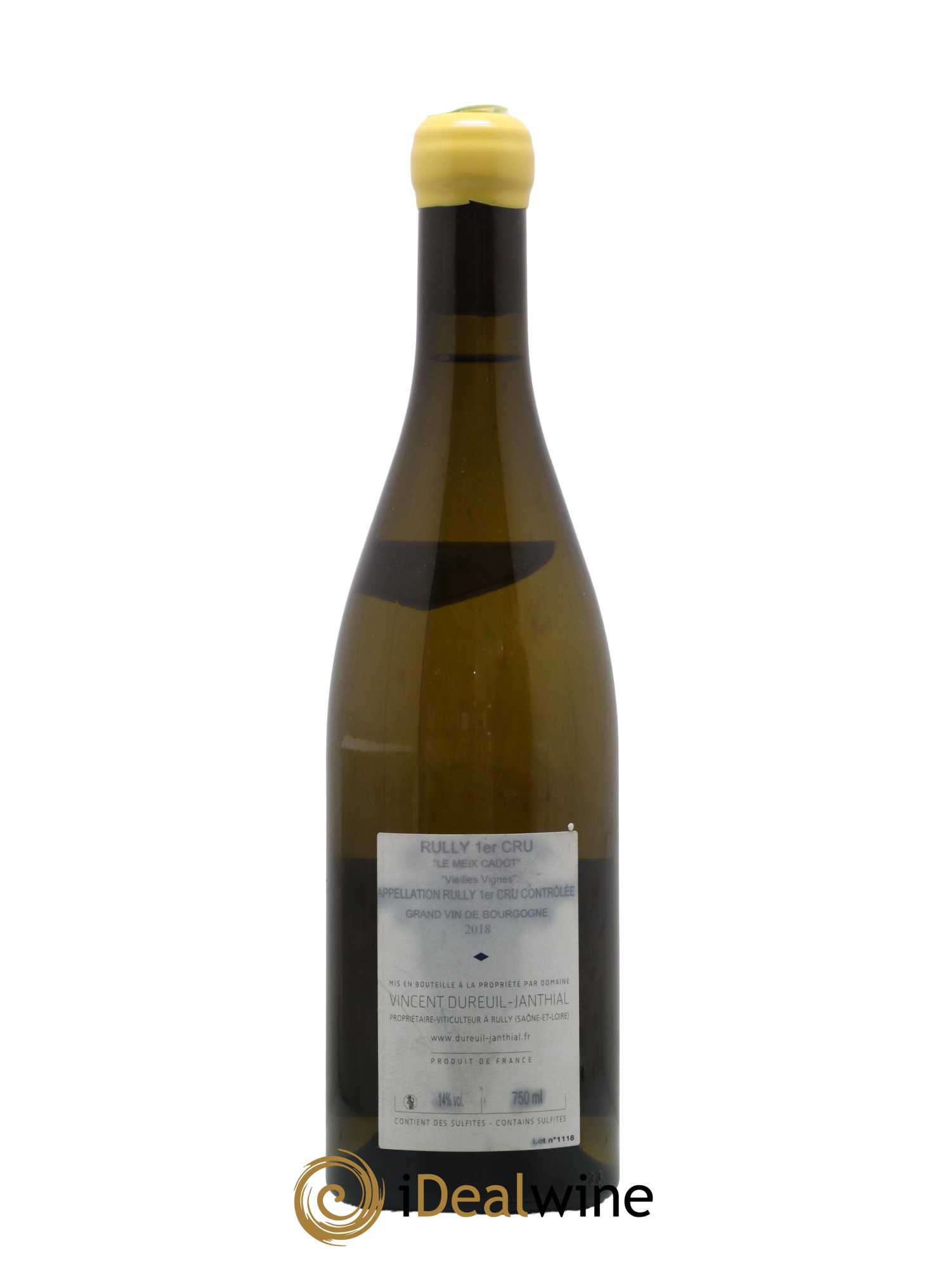 Rully 1er Cru Le Meix Cadot Vieilles Vignes Vincent Dureuil-Janthial 2018 - Lot de 1 bouteille - 1