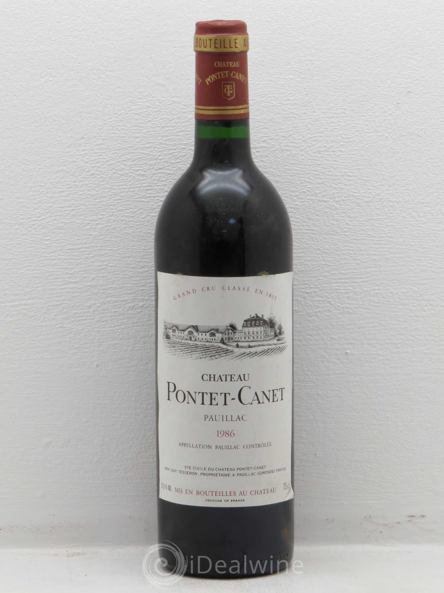 Château Pontet Canet 5ème Grand Cru Classé 1986 - Lot de 1 bouteille - 0