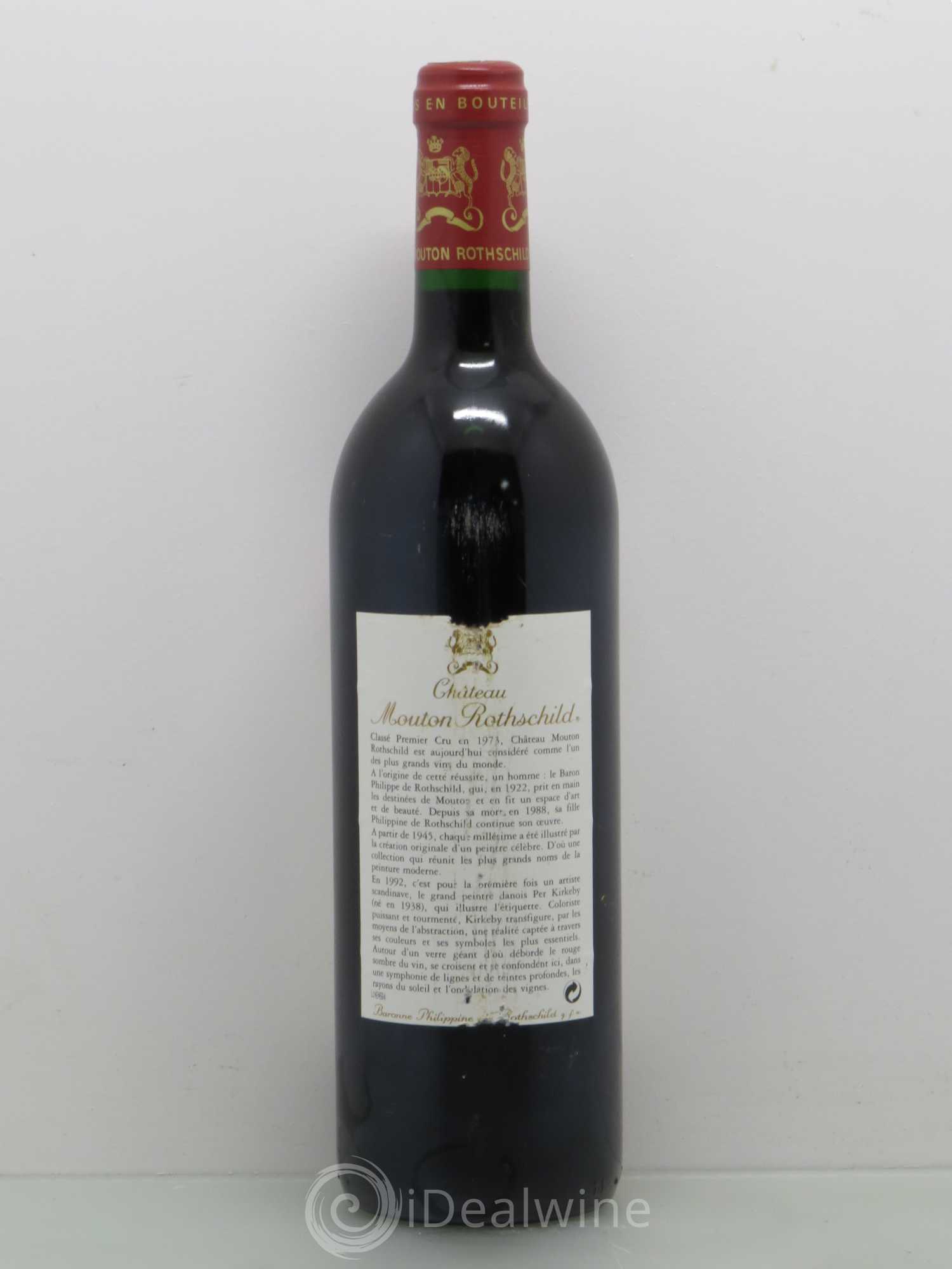 Château Mouton Rothschild 1er Grand Cru Classé 1992 - Lot de 1 bouteille - 1