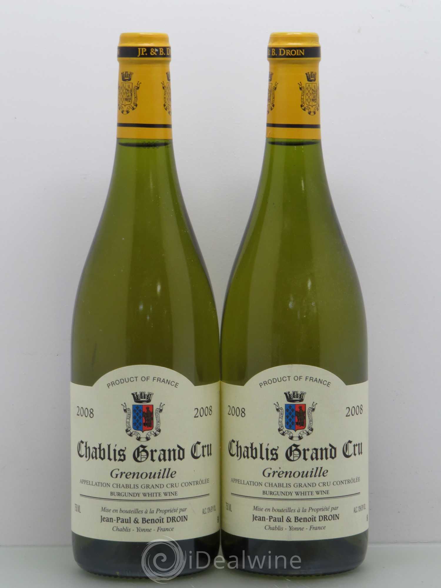 Chablis Grand Cru Grenouilles Jean-Paul & Benoît Droin (Domaine) 2008 - Lot de 2 bouteilles - 0
