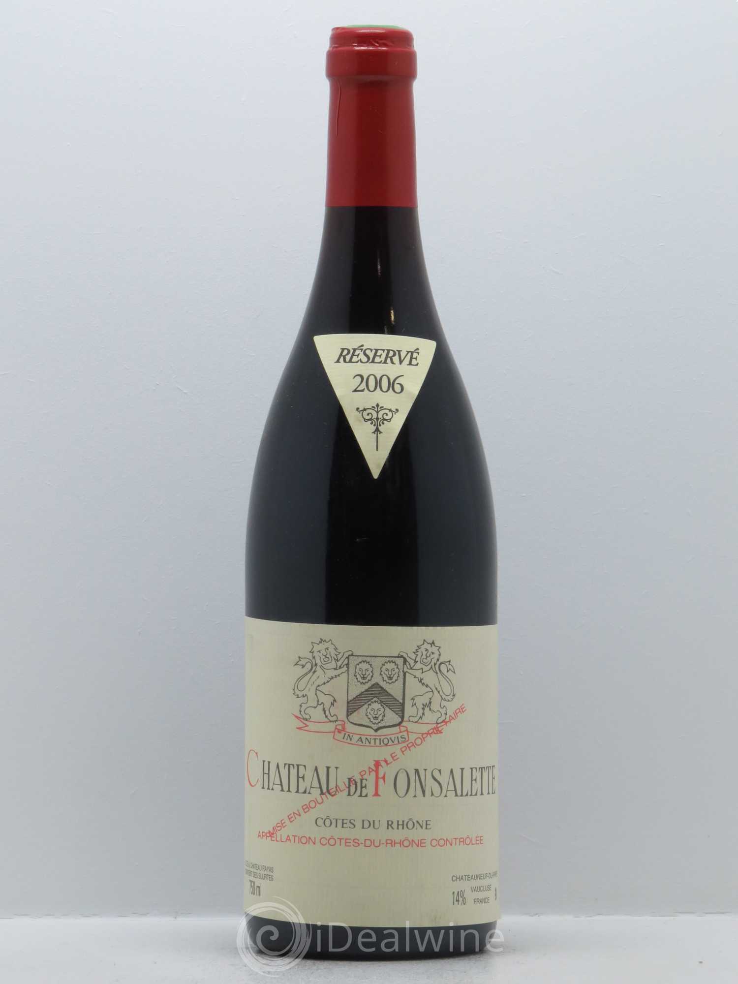 Côtes-du-Rhône Château de Fonsalette Emmanuel Reynaud 2006 - Lot de 1 bouteille - 0