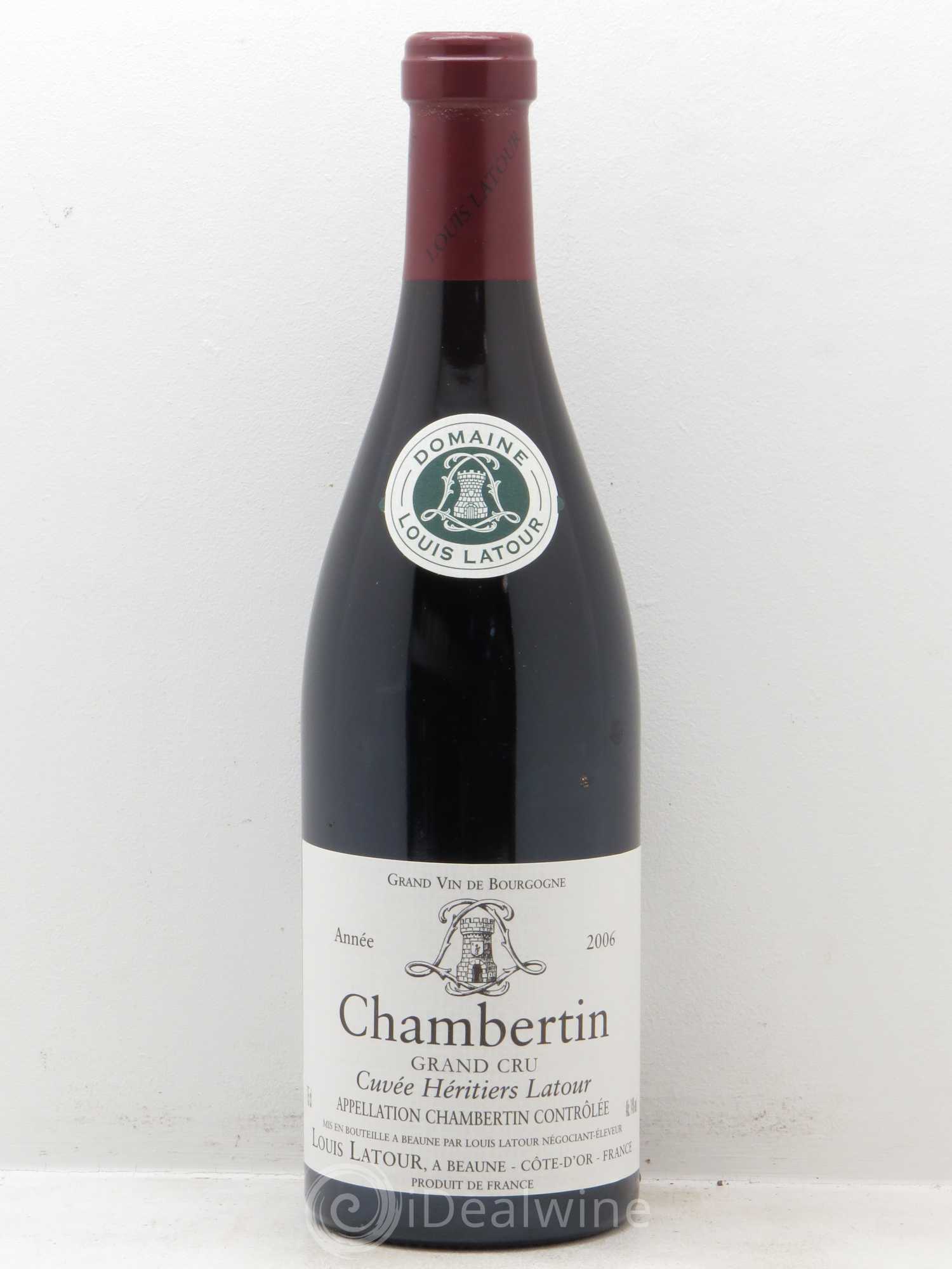 Chambertin Grand Cru Cuvée Héritiers Latour Louis Latour 2006 - Lot de 1 bouteille - 0