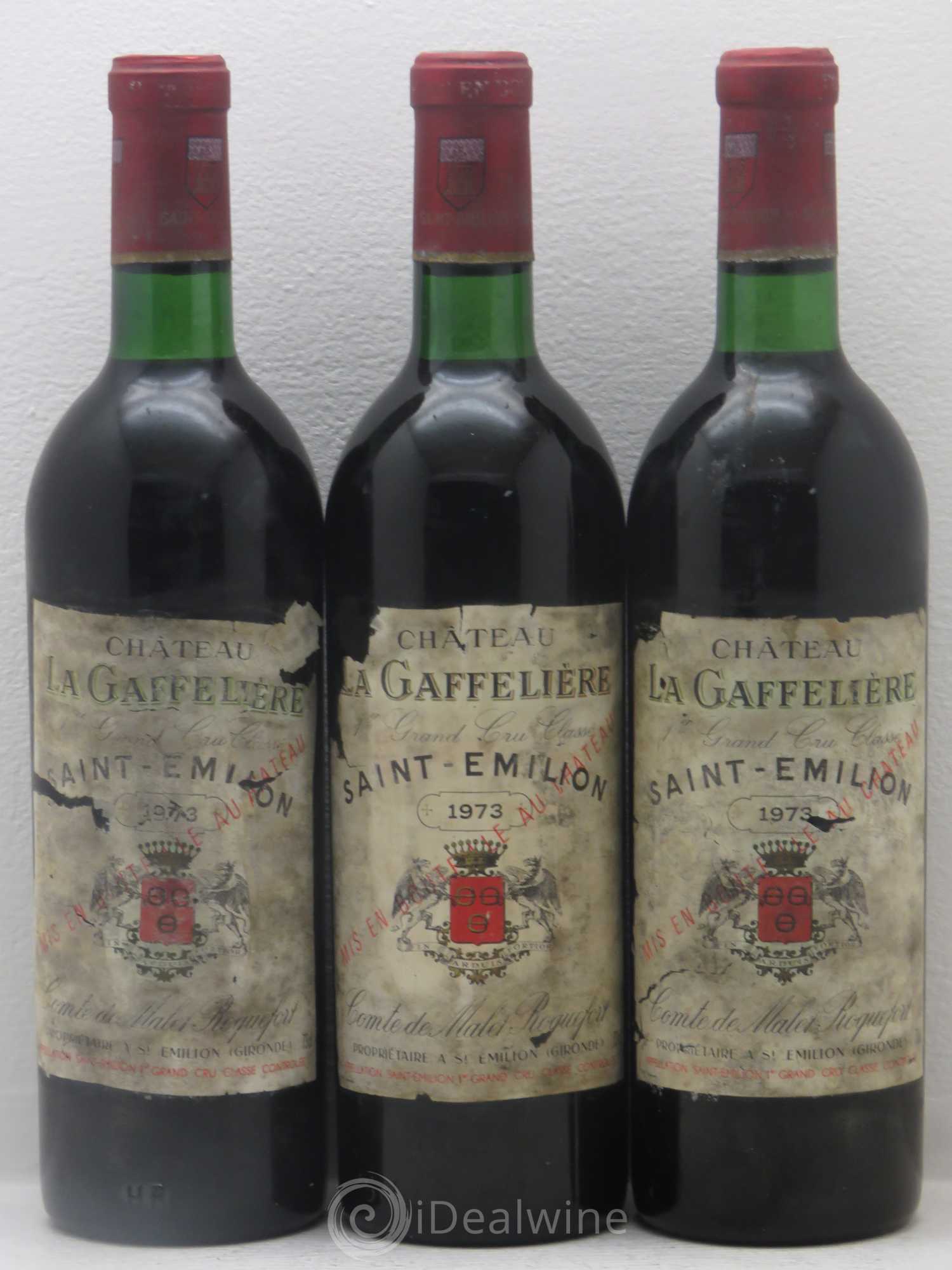 Château la Gaffelière 1er Grand Cru Classé B 1973 - Lot de 3 bouteilles - 0