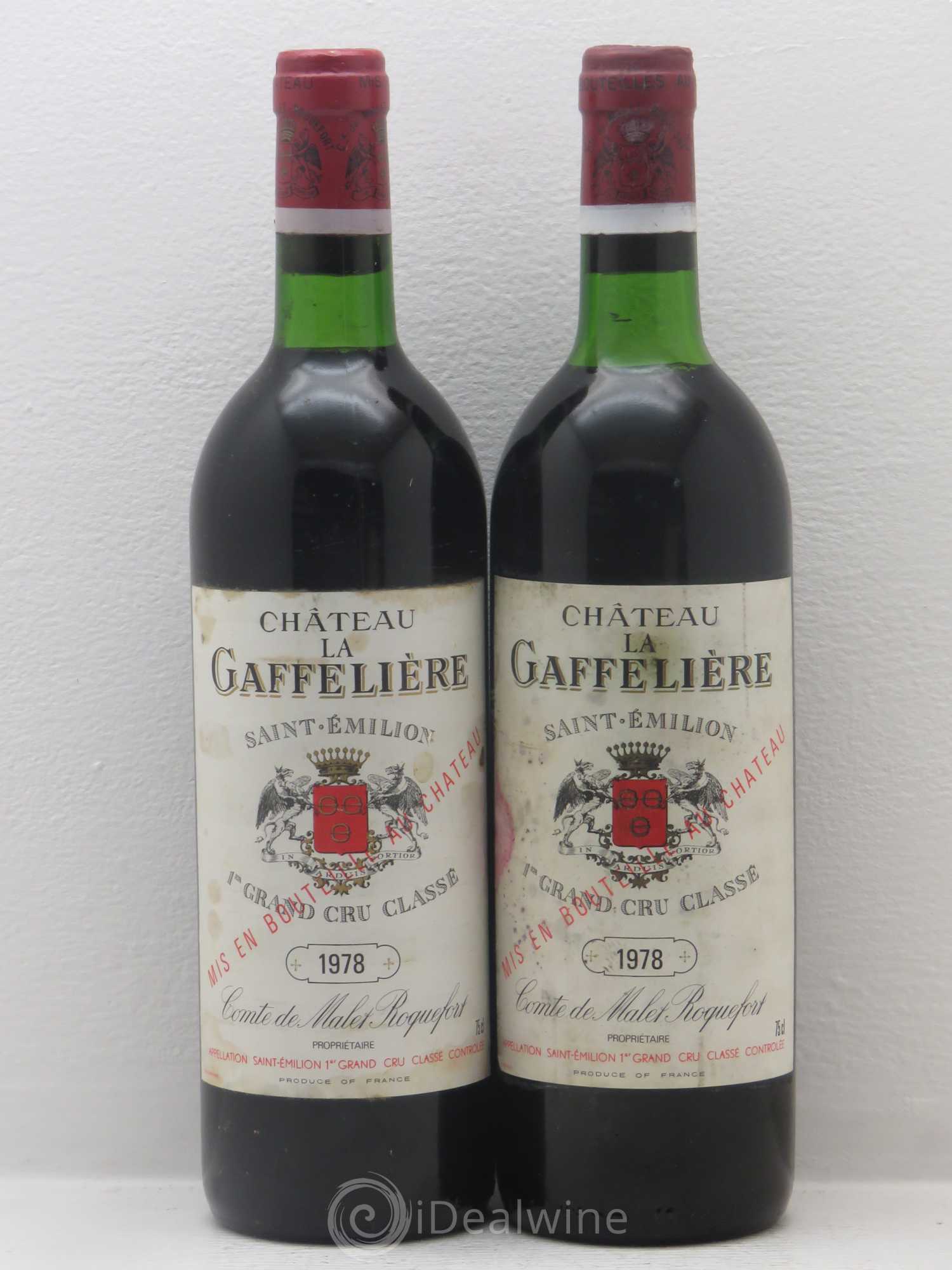 Château la Gaffelière 1er Grand Cru Classé B 1978 - Lot de 2 bouteilles - 0