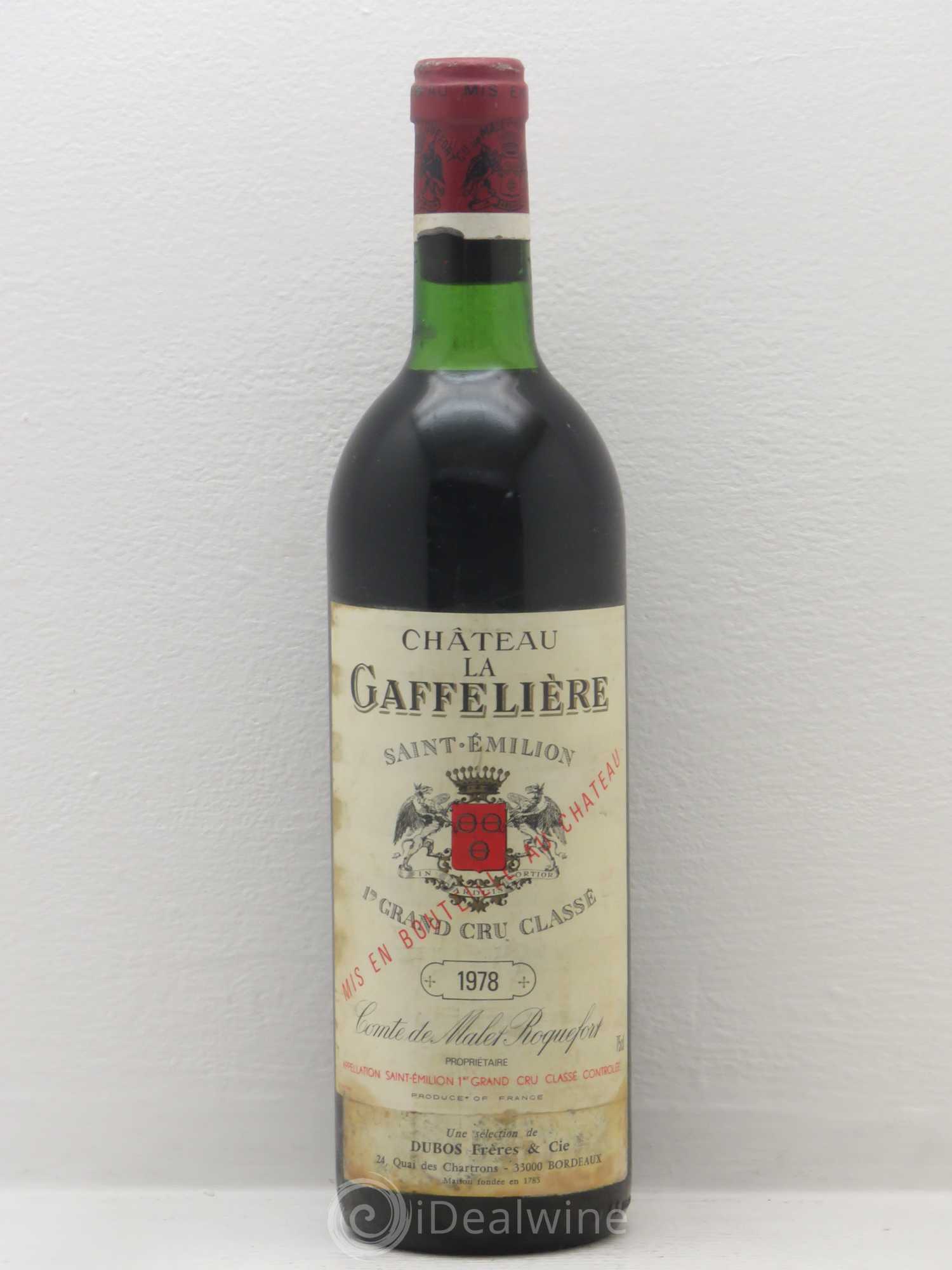 Château la Gaffelière 1er Grand Cru Classé B 1978 - Lot de 1 bouteille - 0