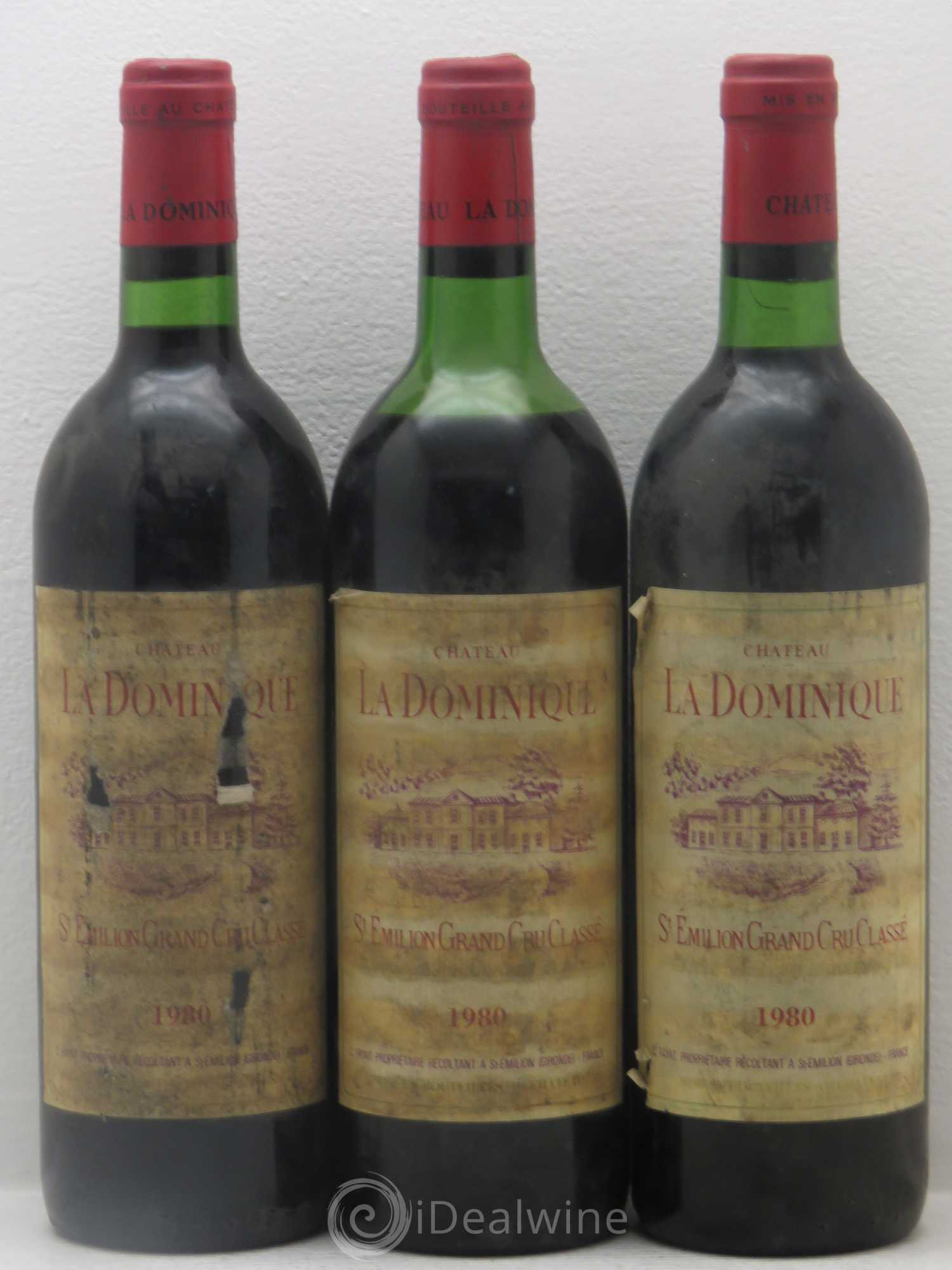 Château la Dominique Grand Cru Classé 1980 - Lot de 3 bouteilles - 0
