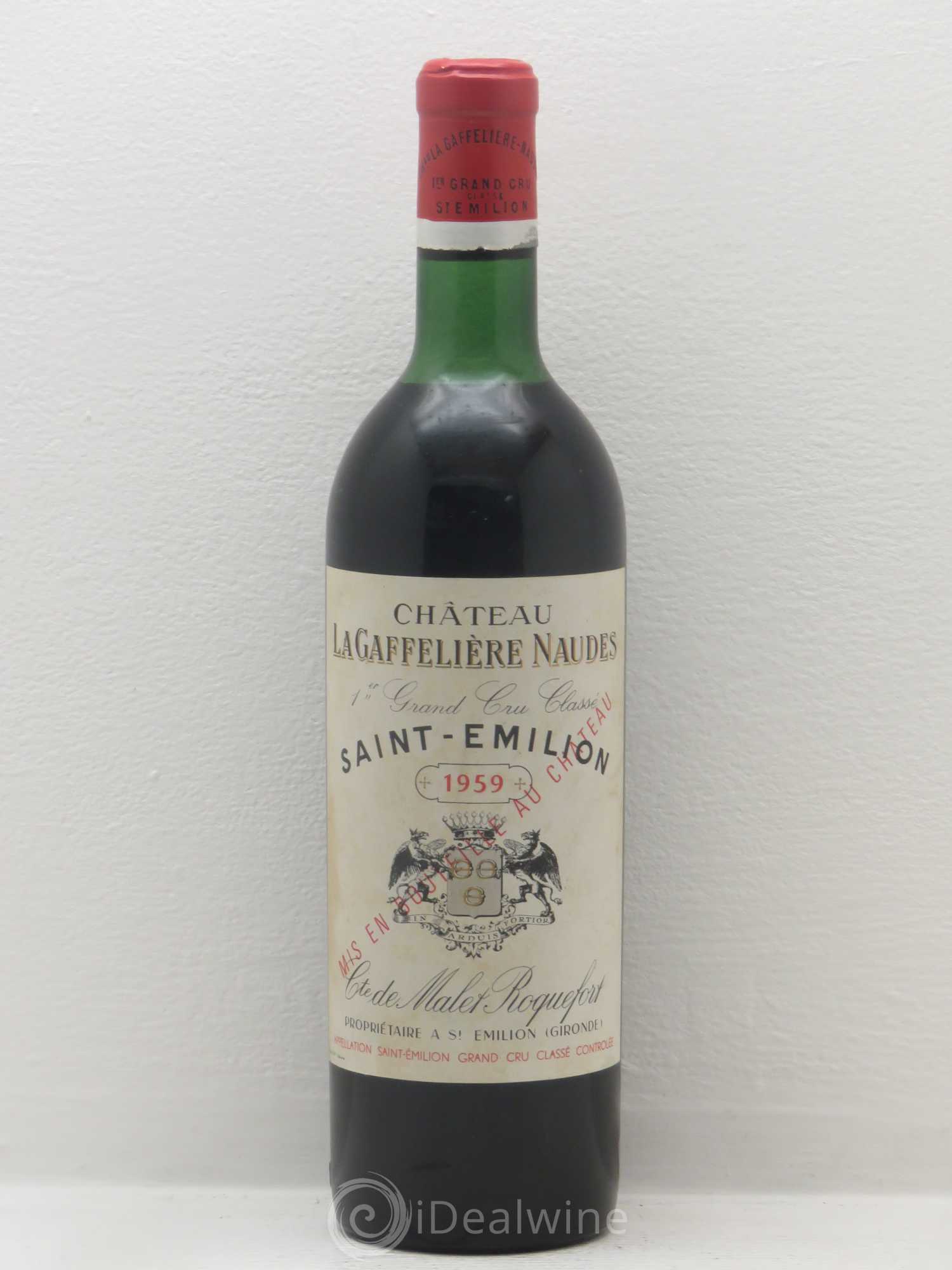 Château la Gaffelière 1er Grand Cru Classé B 1959 - Lot de 1 bouteille - 0