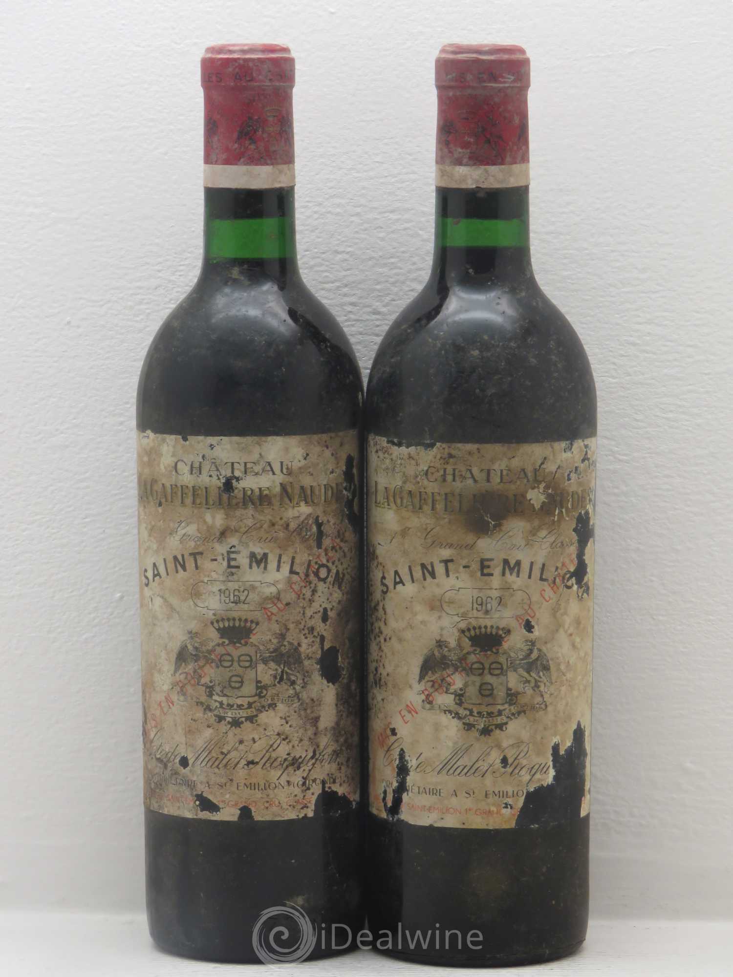 Château la Gaffelière 1er Grand Cru Classé B 1962 - Lot de 2 bouteilles - 0