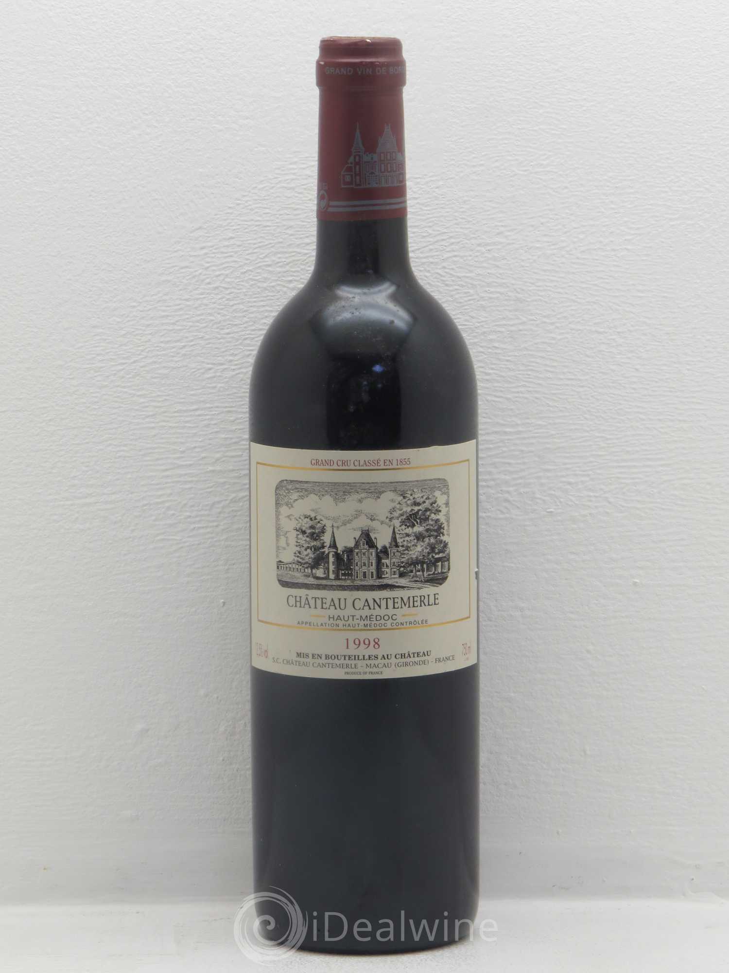 Château Cantemerle 5ème Grand Cru Classé 1998 - Lot de 1 bouteille - 0