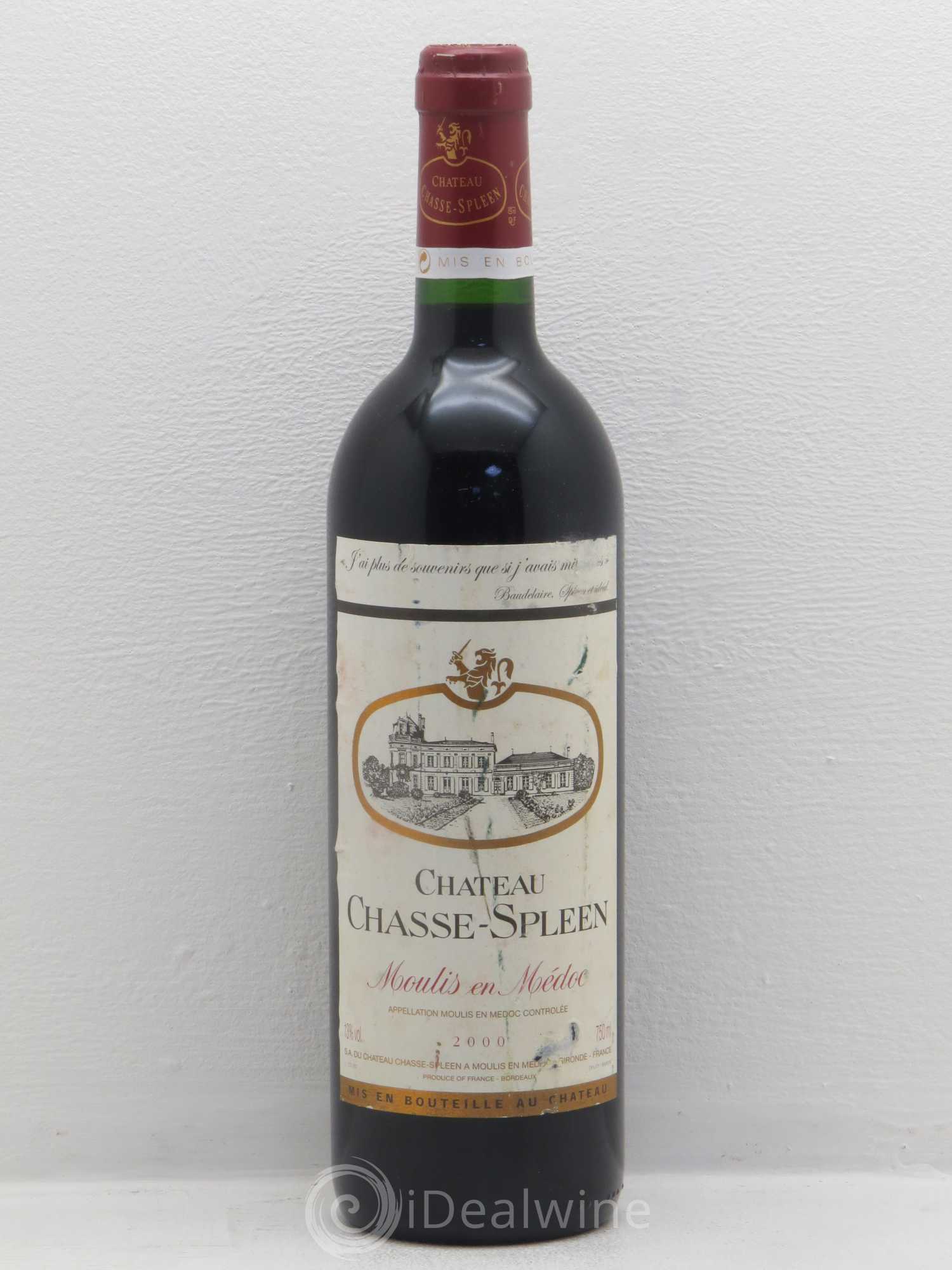 Château Chasse Spleen 2000 - Lot de 1 bouteille - 0