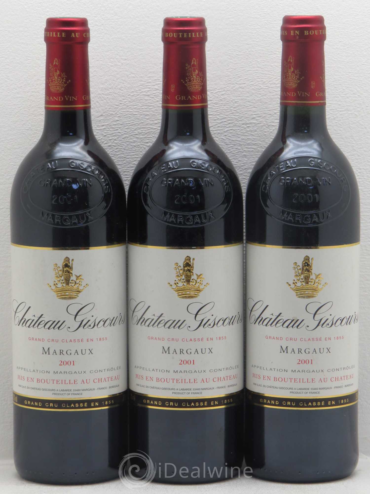 Château Giscours 3ème Grand Cru Classé 2001 - Lot de 3 bouteilles - 0
