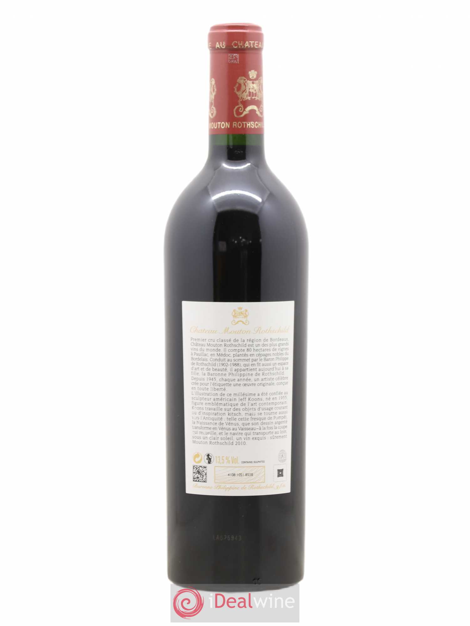Château Mouton Rothschild 1er Grand Cru Classé 2010 - Lot de 1 bouteille - 1