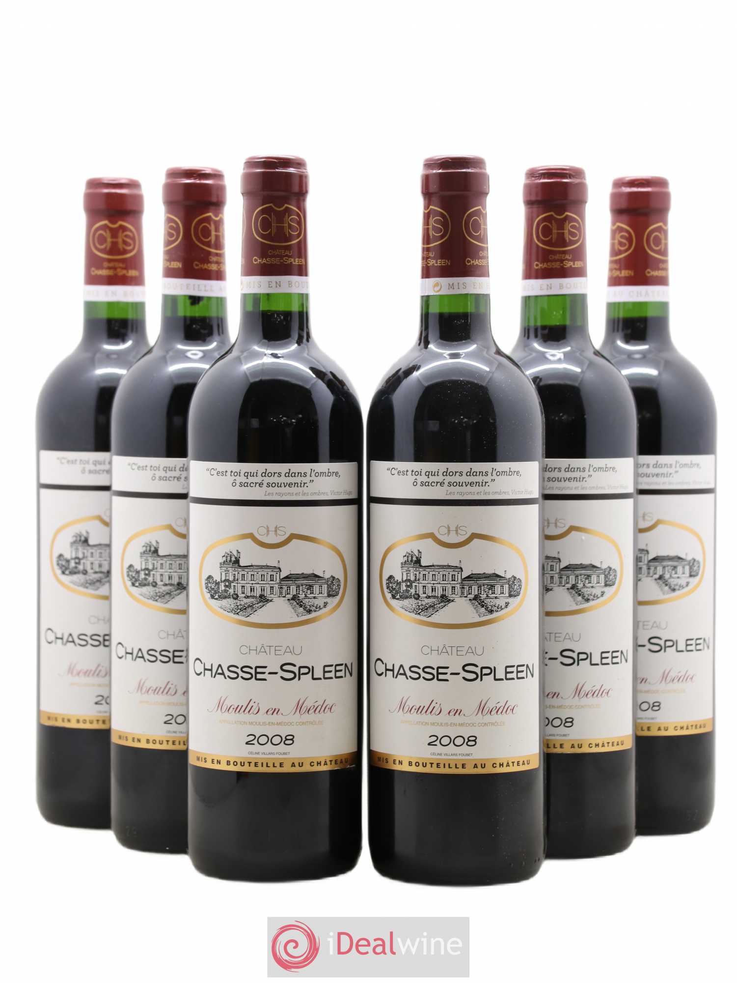 Château Chasse Spleen 2008 - Lot de 6 bouteilles - 0