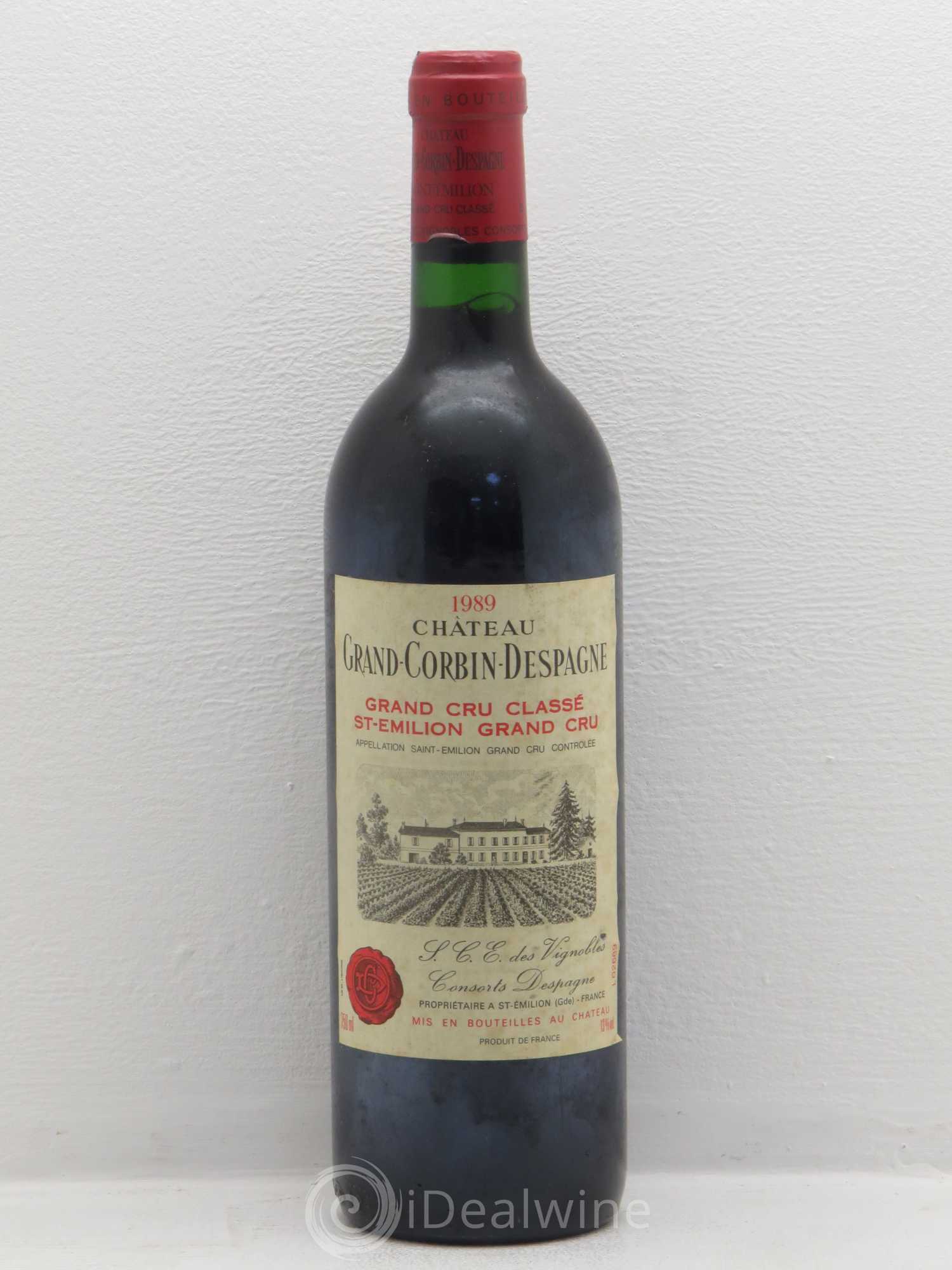 Château Grand Corbin Despagne Grand Cru Classé 1989 - Lot de 1 bouteille - 0