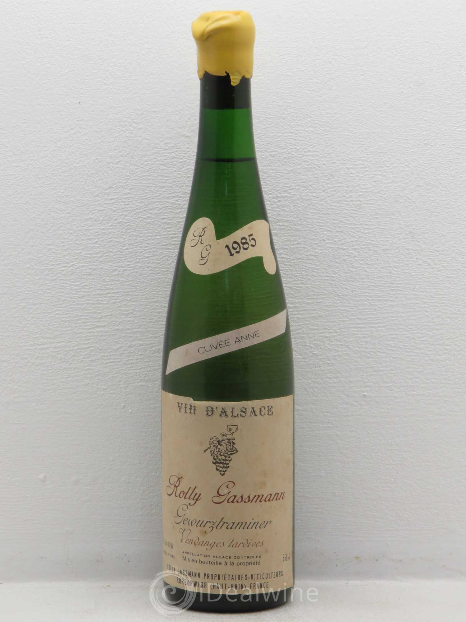 Gewurztraminer Vendanges Tardives Cuvee Anne Rolly Gassmann 1985 - Lot de 1 bouteille - 0