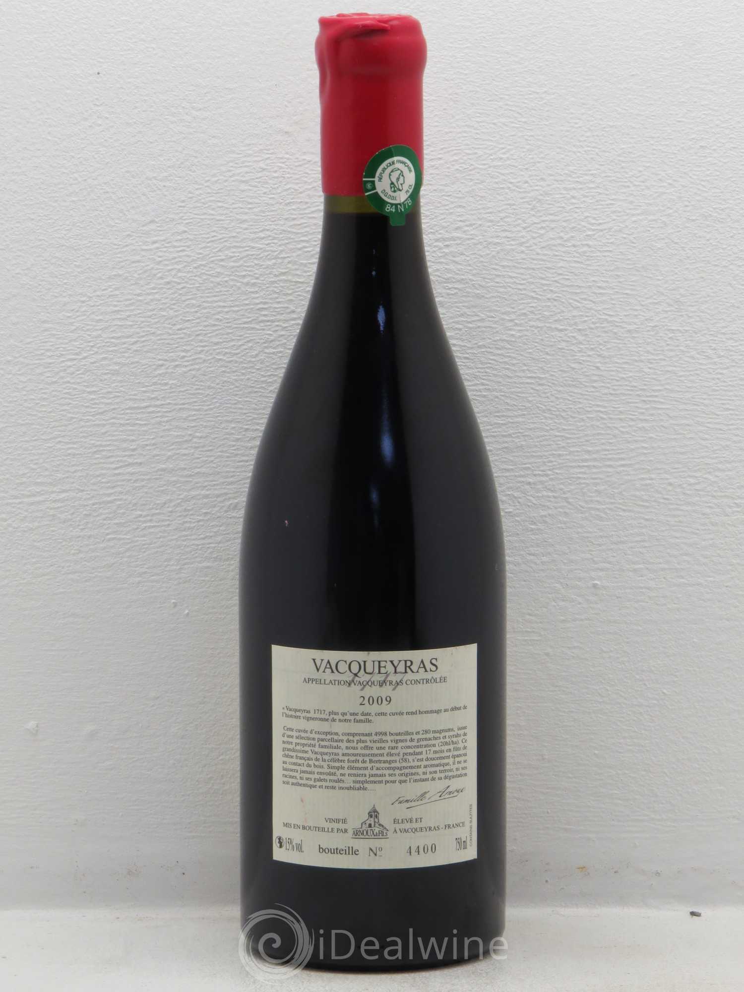 Vacqueyras Cuvee 1717 Domaine Arnoux & Fils 2009 - Posten von 1 Flasche - 1
