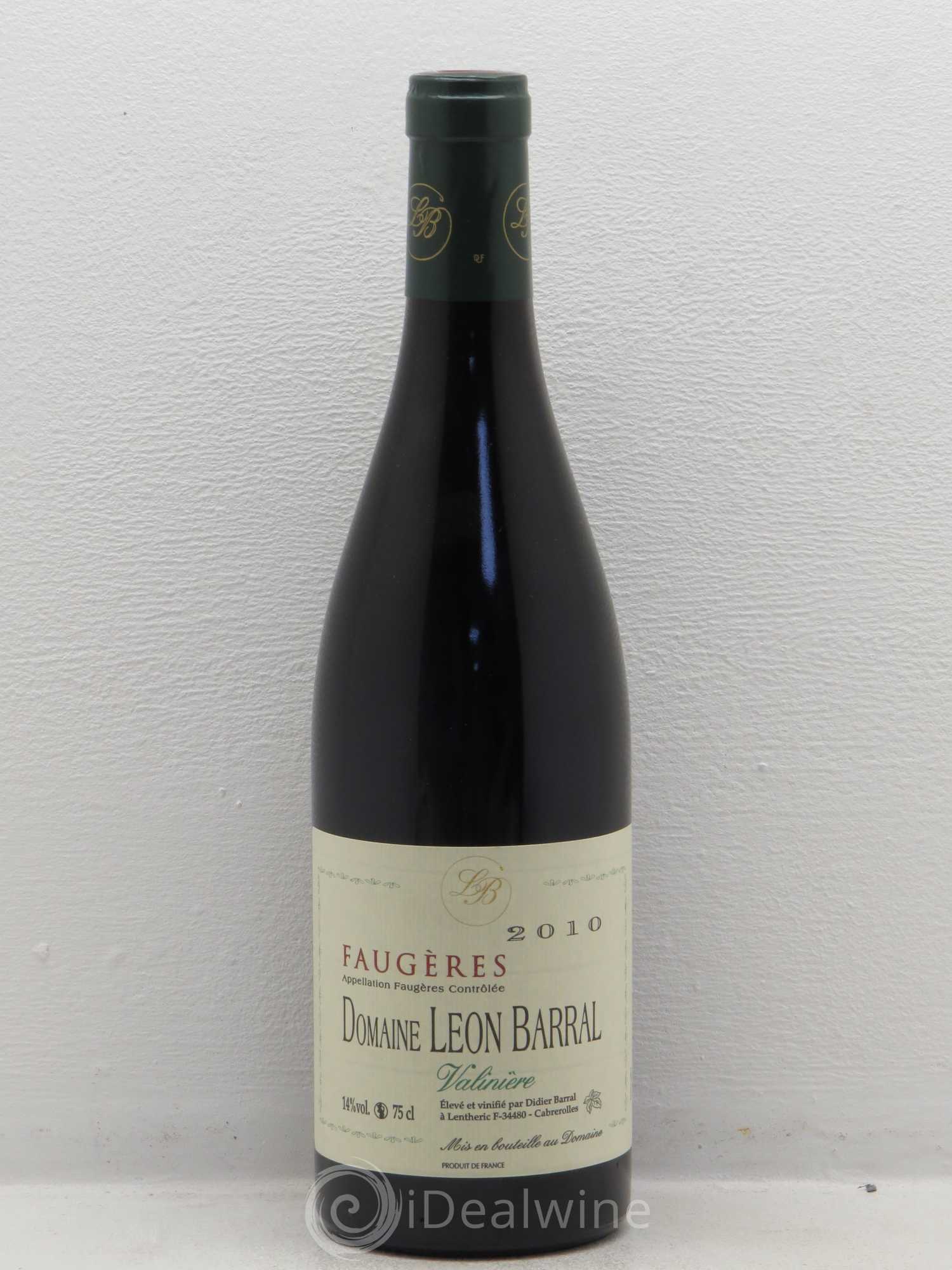 Faugères Valinière Domaine Léon Barral 2010 - Lot de 1 bouteille - 0