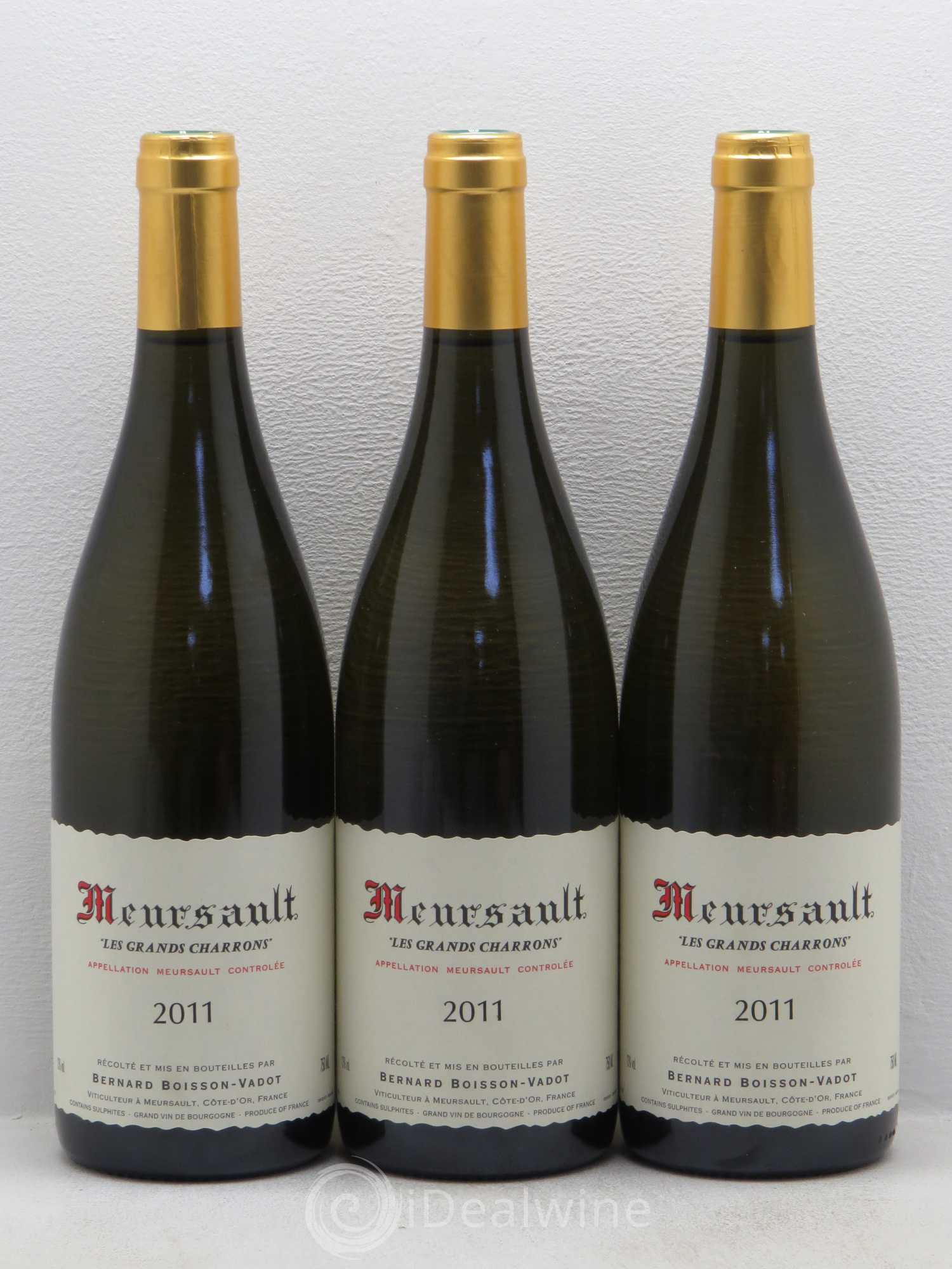 Meursault Les Grands Charrons Boisson-Vadot (Domaine) 2011 - Lot de 3 bouteilles - 0