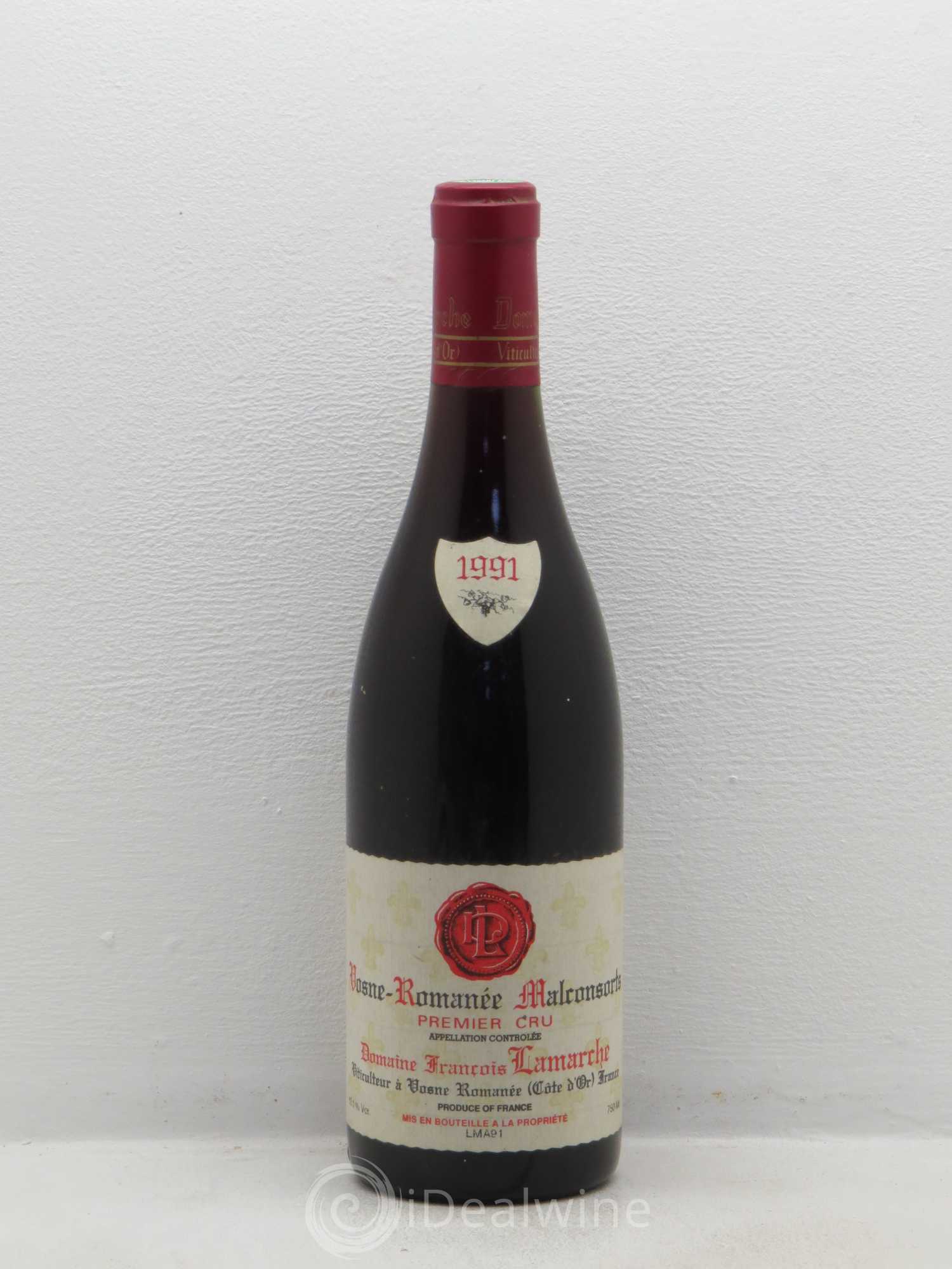 Vosne-Romanée 1er Cru Les Malconsorts Lamarche (Domaine) 1991 - Lot de 1 bouteille - 0