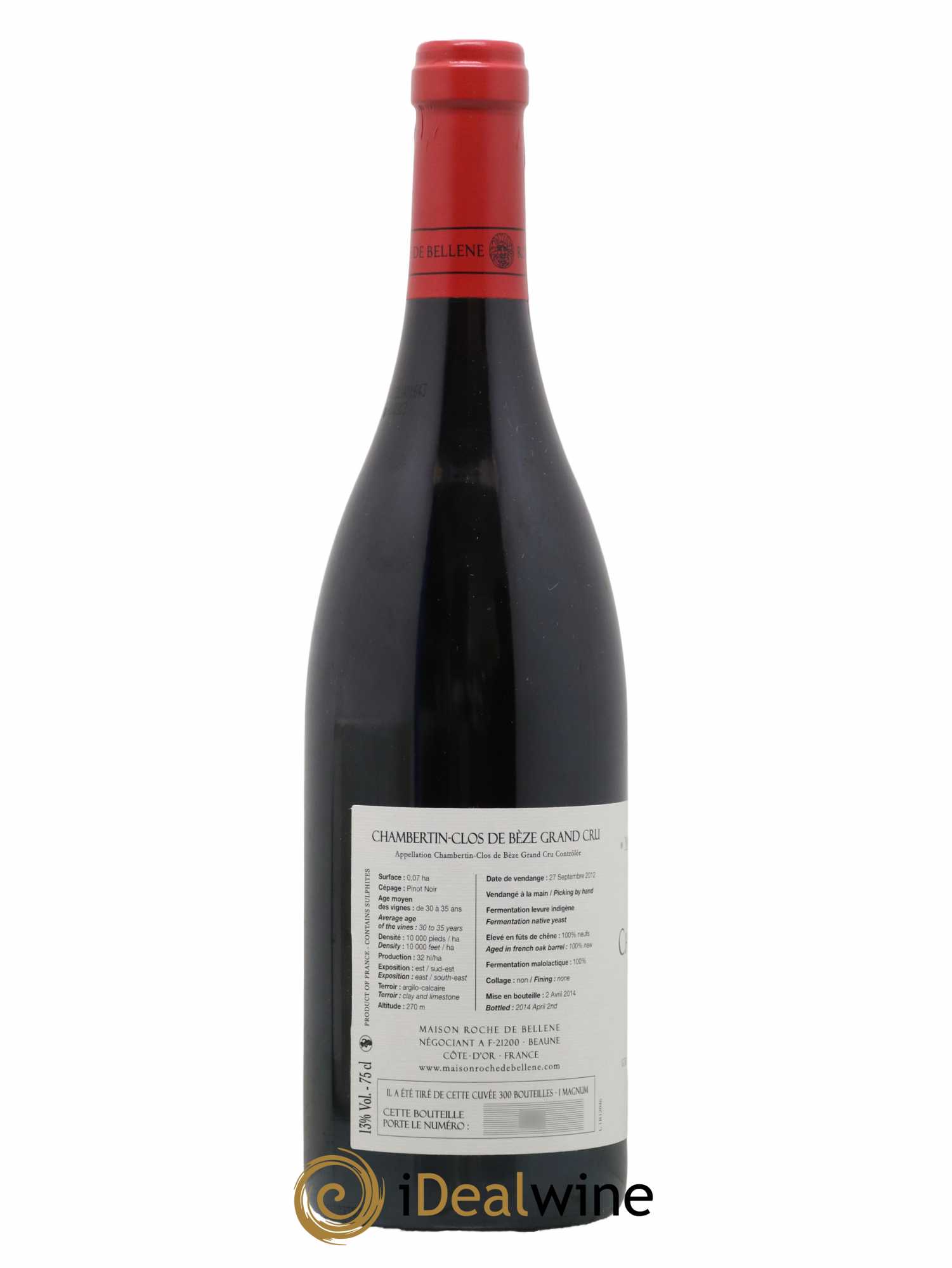 Chambertin Grand Cru Clos De Bèze Maison Roche de Bellene 2012 - Lot de 1 bouteille - 1
