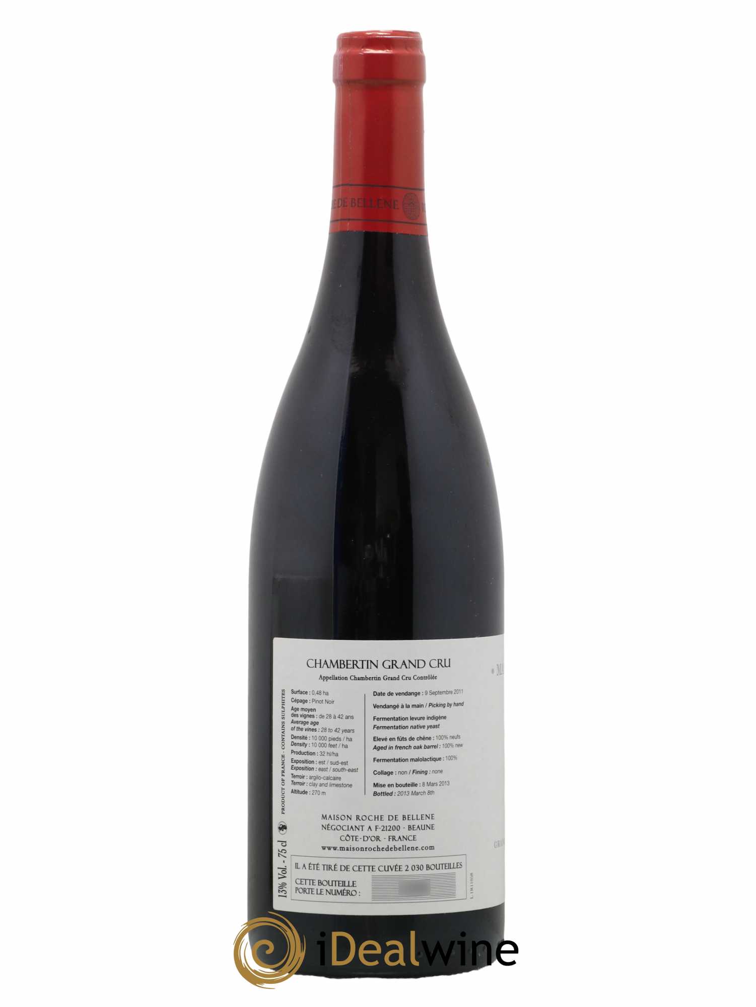 Chambertin Grand Cru Maison Roche de Bellene 2011 - Lot de 1 bouteille - 1