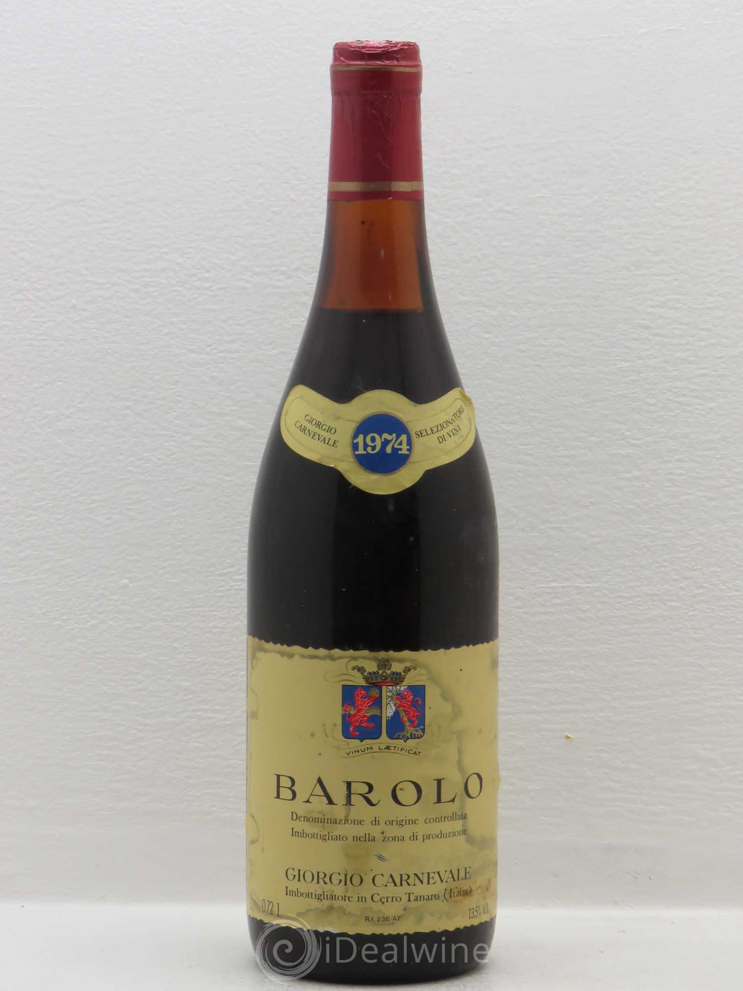 Barolo Giorgio Carnevale 1974 - Lot de 1 bouteille - 0