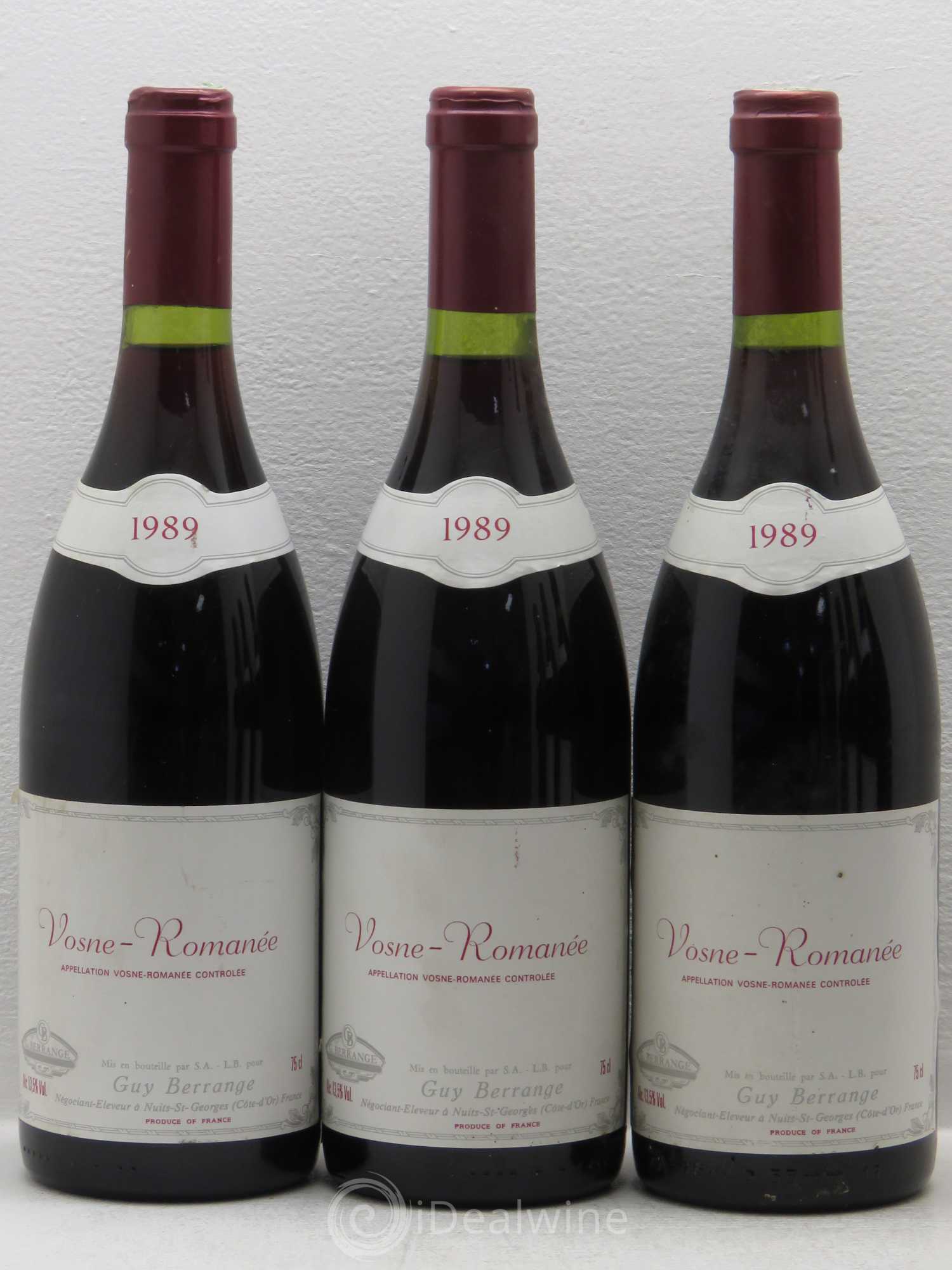 Vosne-Romanée G.Berrange 1989 - Lot de 6 bouteilles - 1