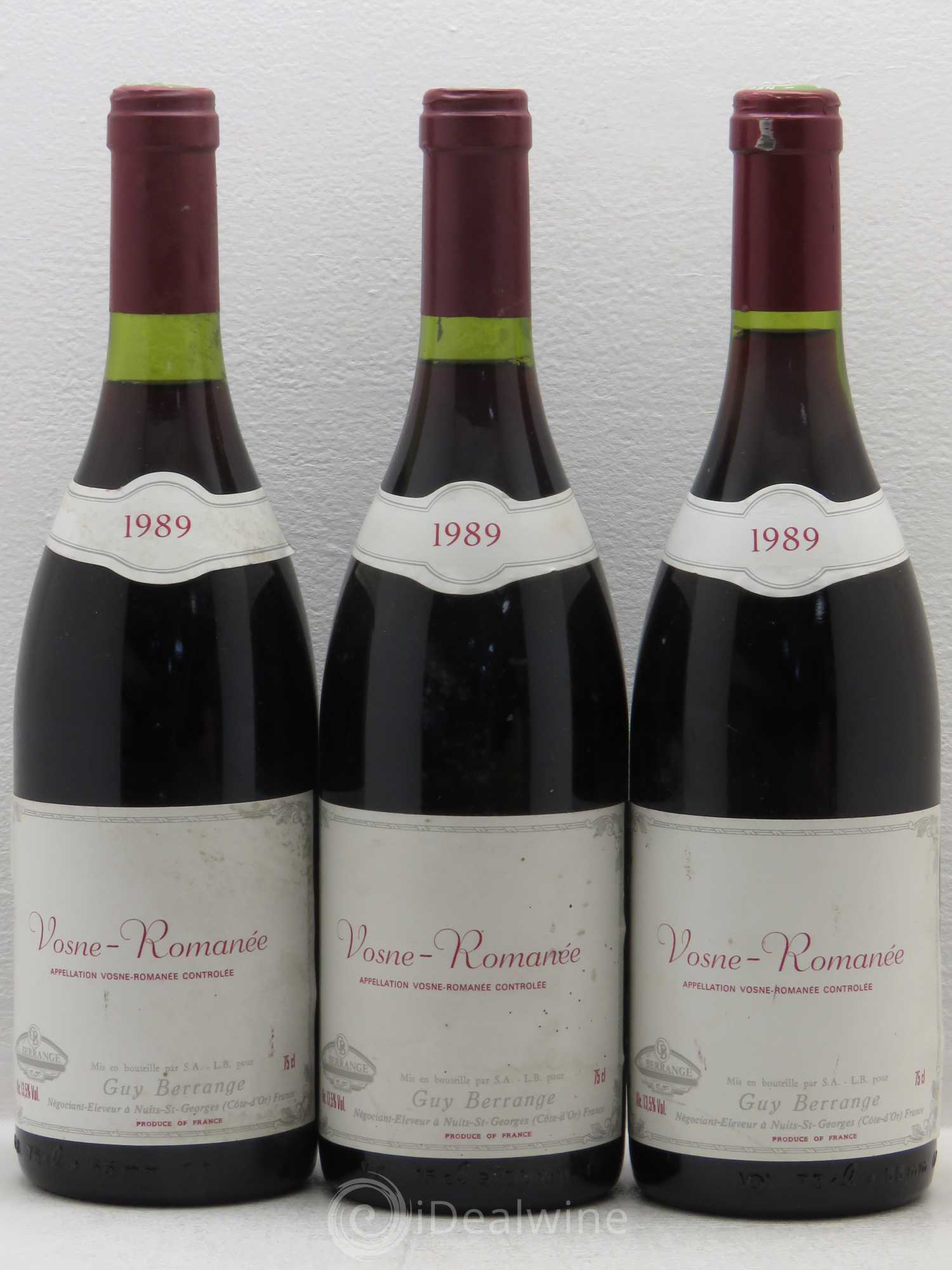 Vosne-Romanée G.Berrange 1989 - Lot de 6 bouteilles - 2