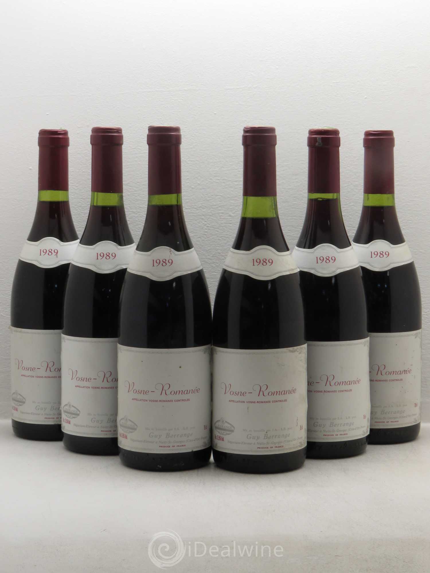 Vosne-Romanée G.Berrange 1989 - Lot de 6 bouteilles - 0