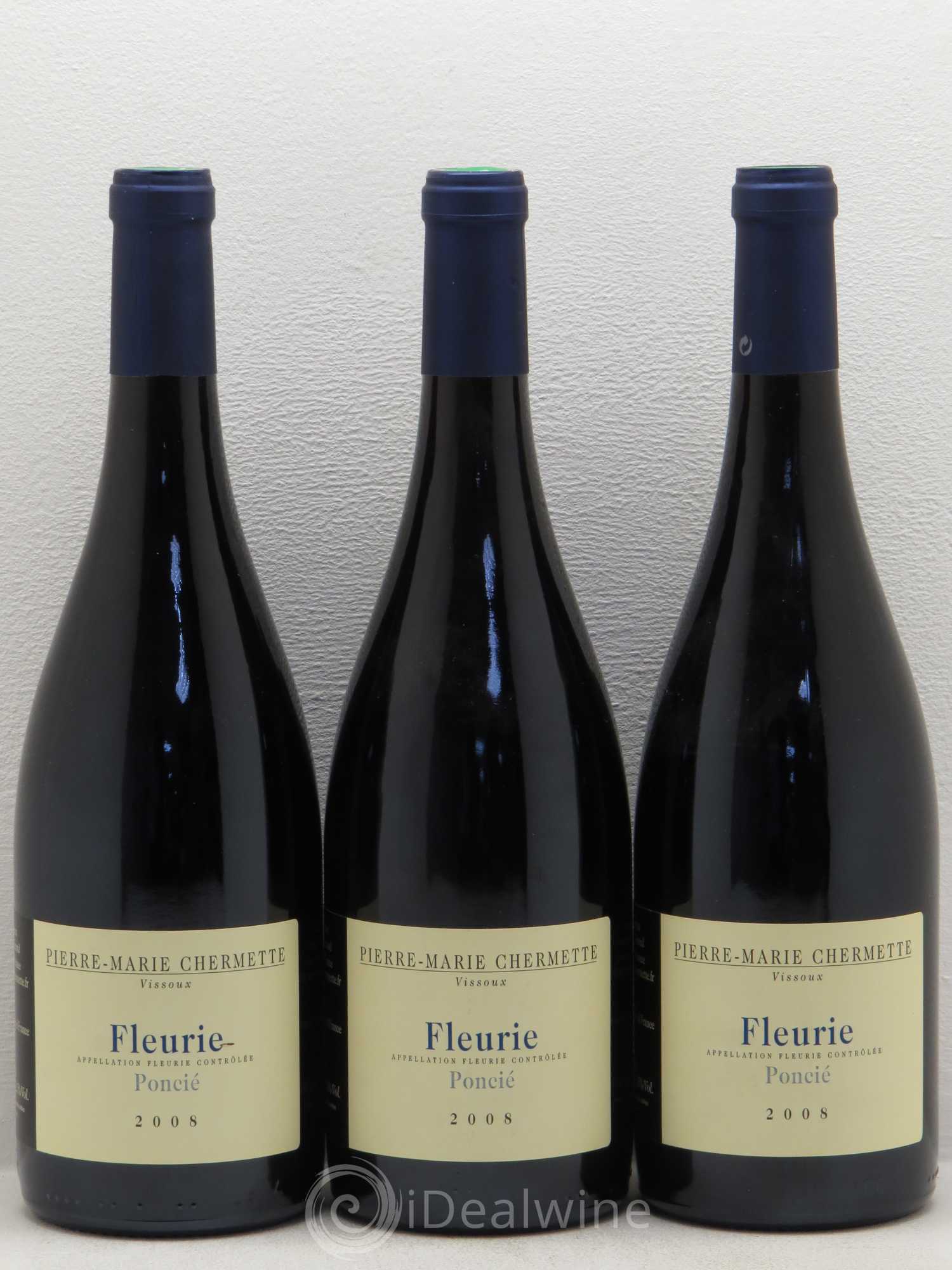 Fleurie Poncié Domaine du Vissoux - P-M. Chermette 2008 - Lot de 3 bouteilles - 0