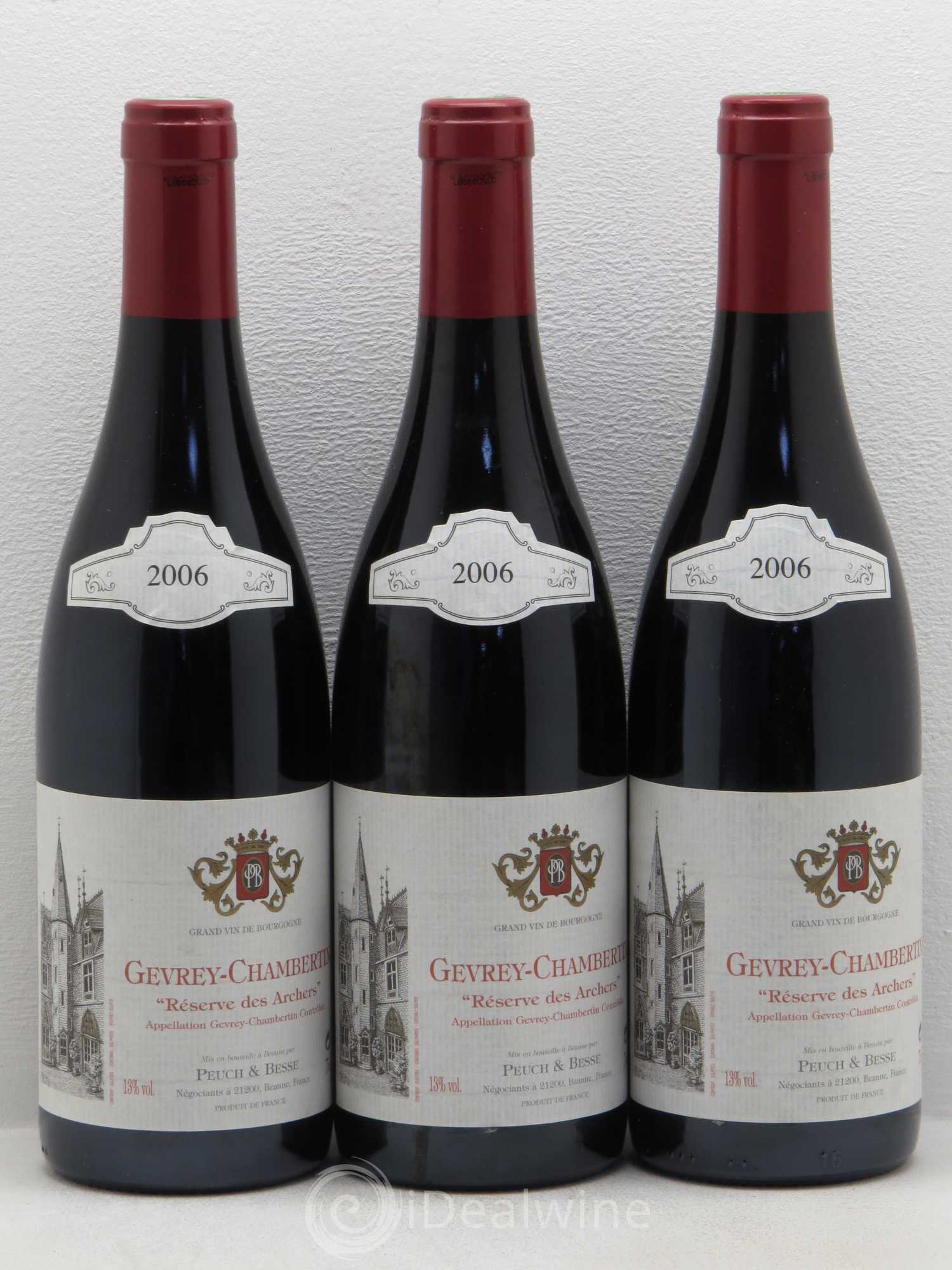 Gevrey-Chambertin Réserve des Archers, Peuch et Besse 2006 - Posten von 3 Flaschen - 0
