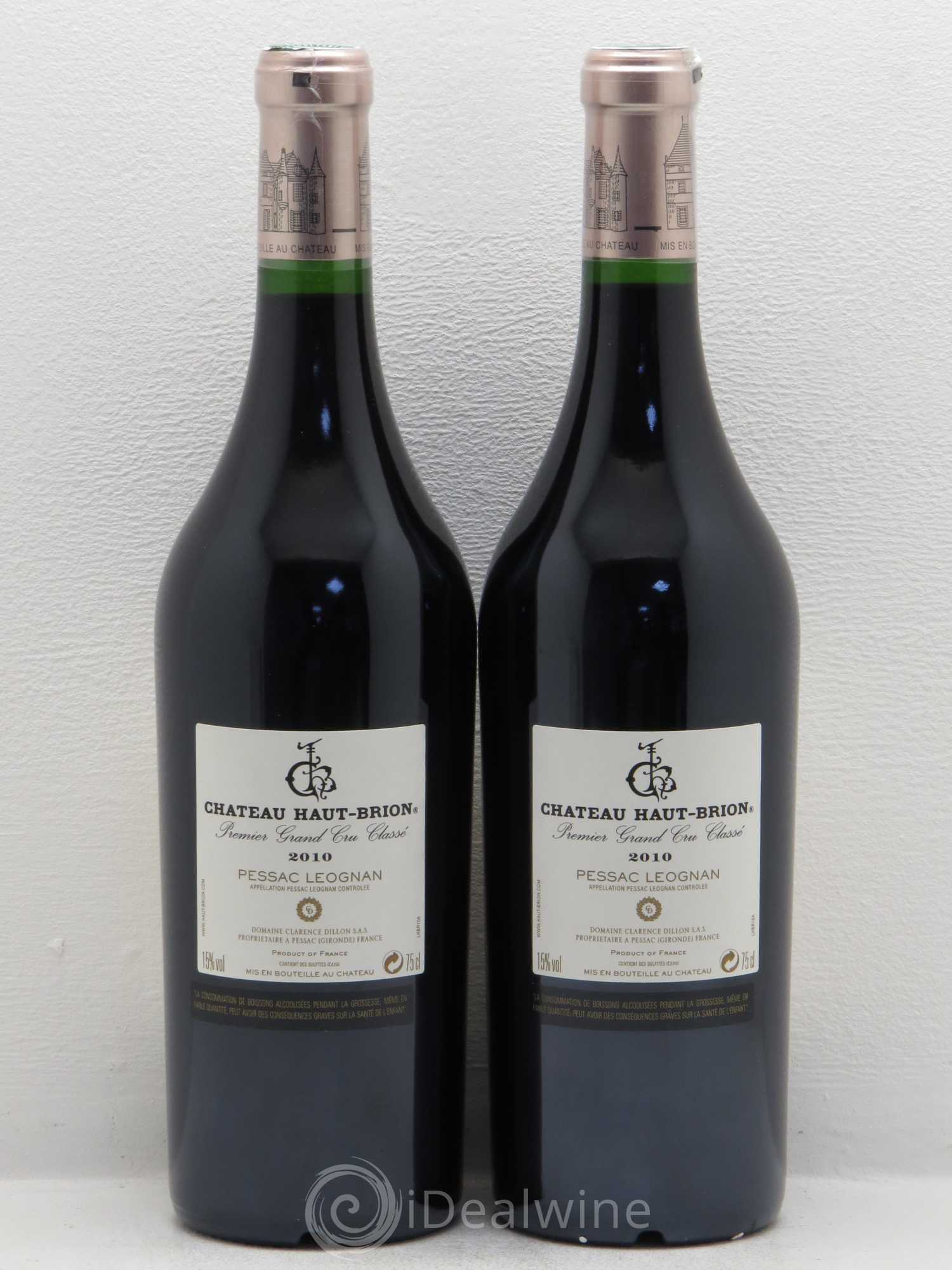 Château Haut Brion 1er Grand Cru Classé 2010 - Lot de 2 bouteilles - 1
