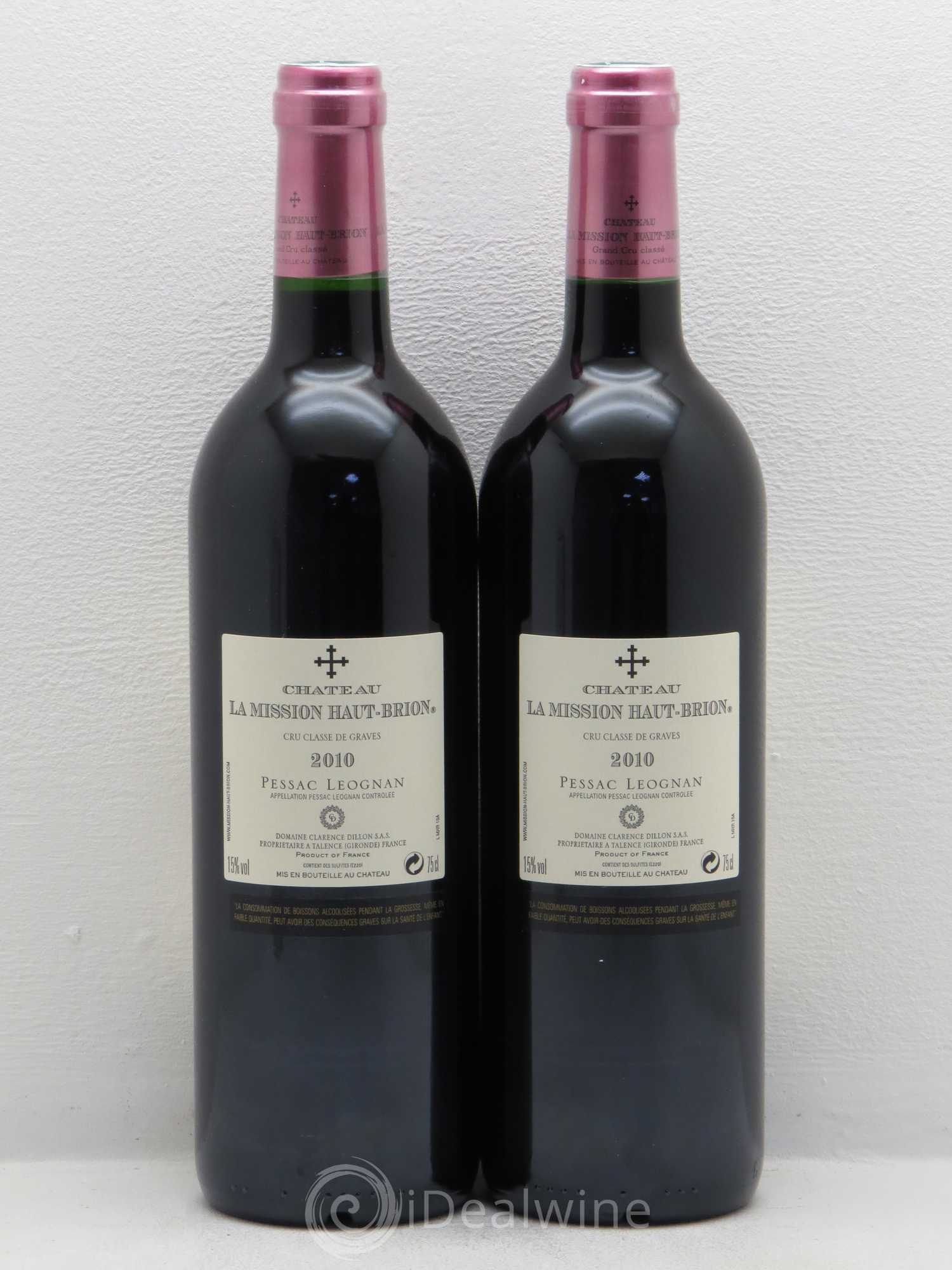 Château la Mission Haut-Brion Cru Classé de Graves 2010 - Lot de 2 bouteilles - 1