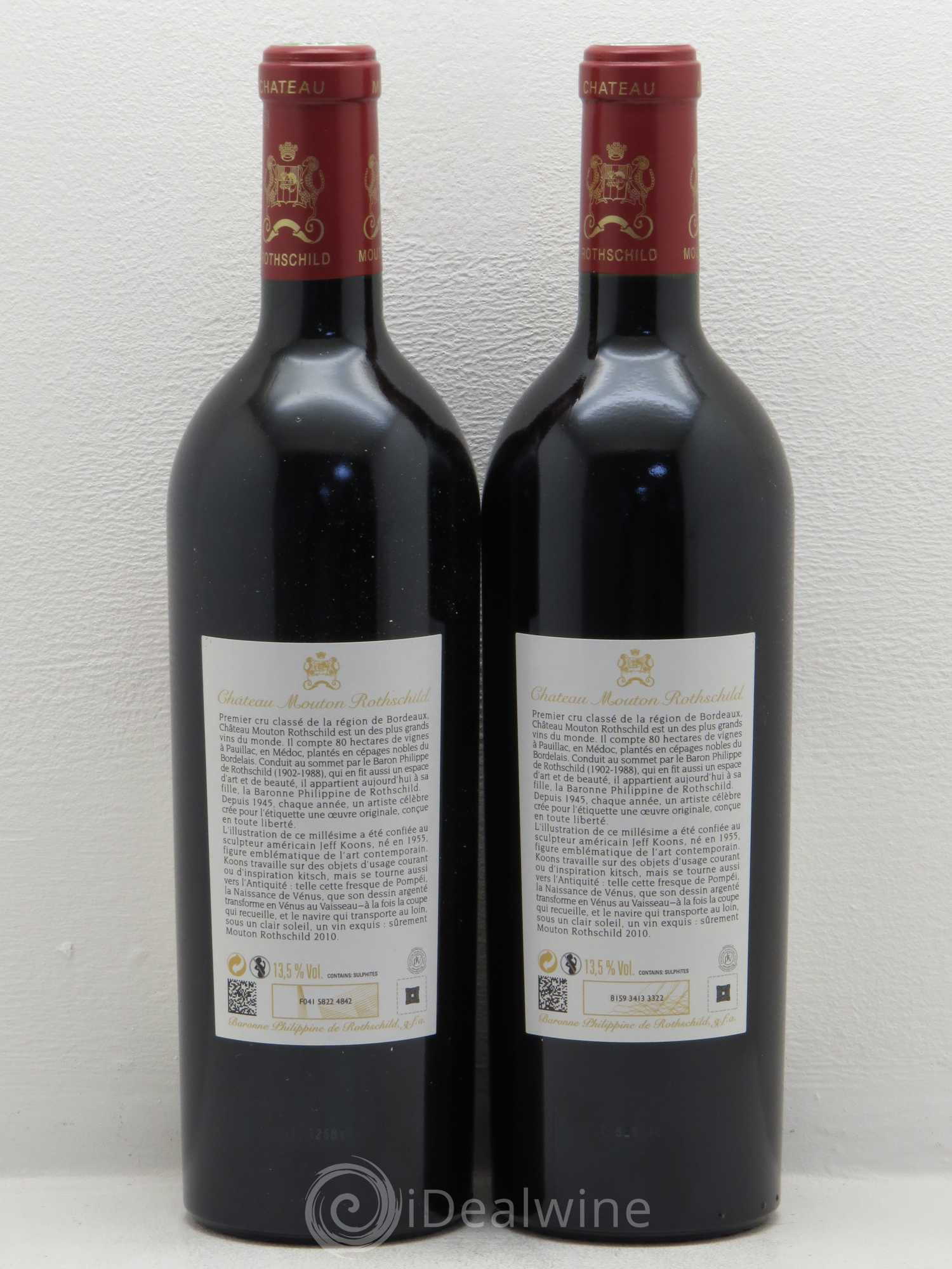Château Mouton Rothschild 1er Grand Cru Classé 2010 - Lot de 2 bouteilles - 1