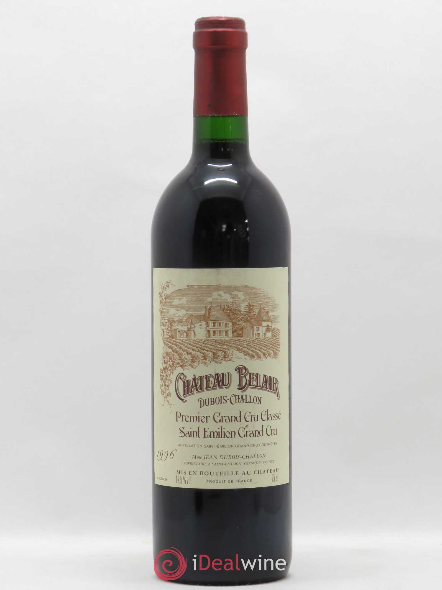 Saint-Émilion 1er Grand Cru Classe Château Belair Dubois Challon 1996 - Posten von 1 Flasche - 0